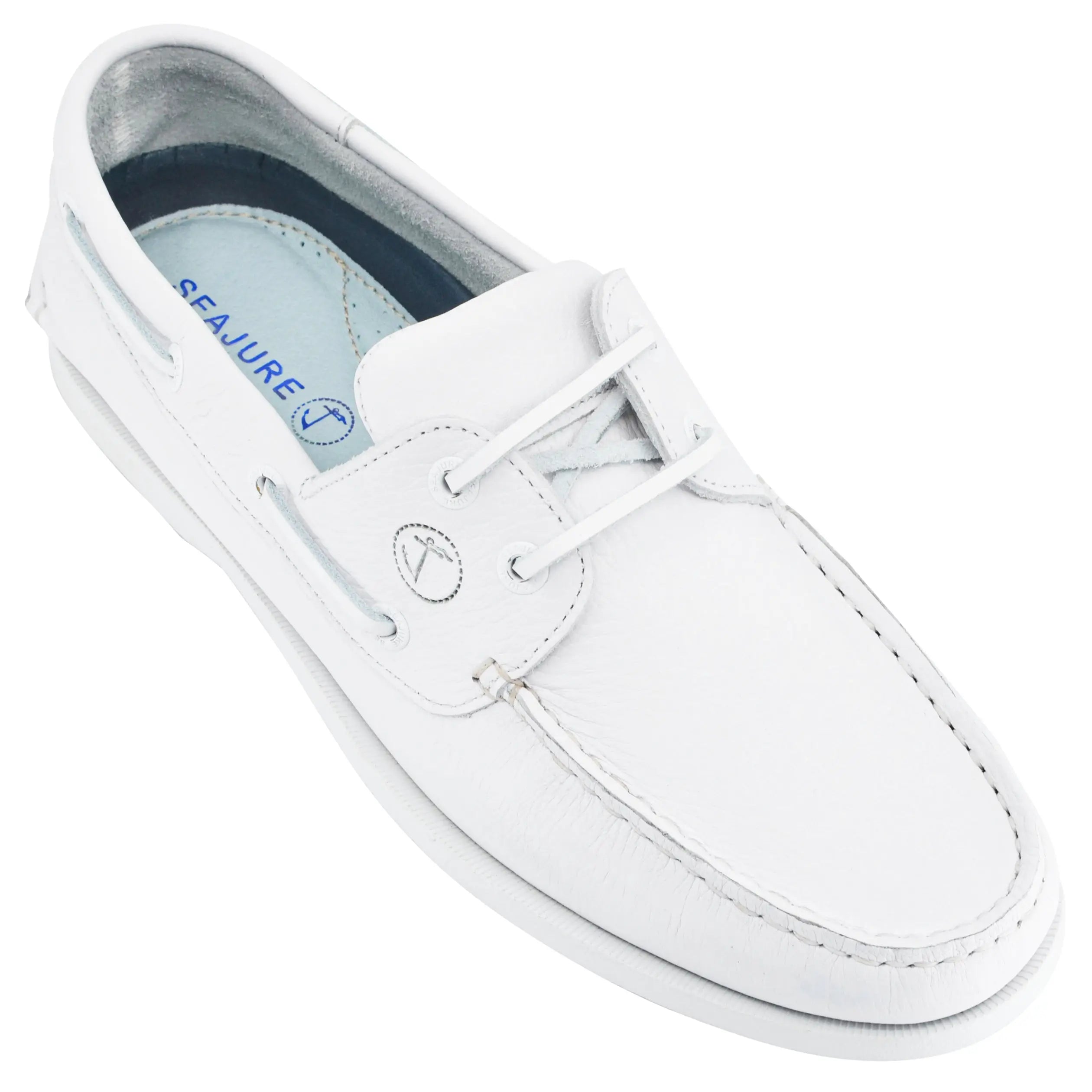 Seajure Rubjerg Knude men boat shoe in high-quality leather with natural rubber sole, showcasing its elegant design and craftsmanship.