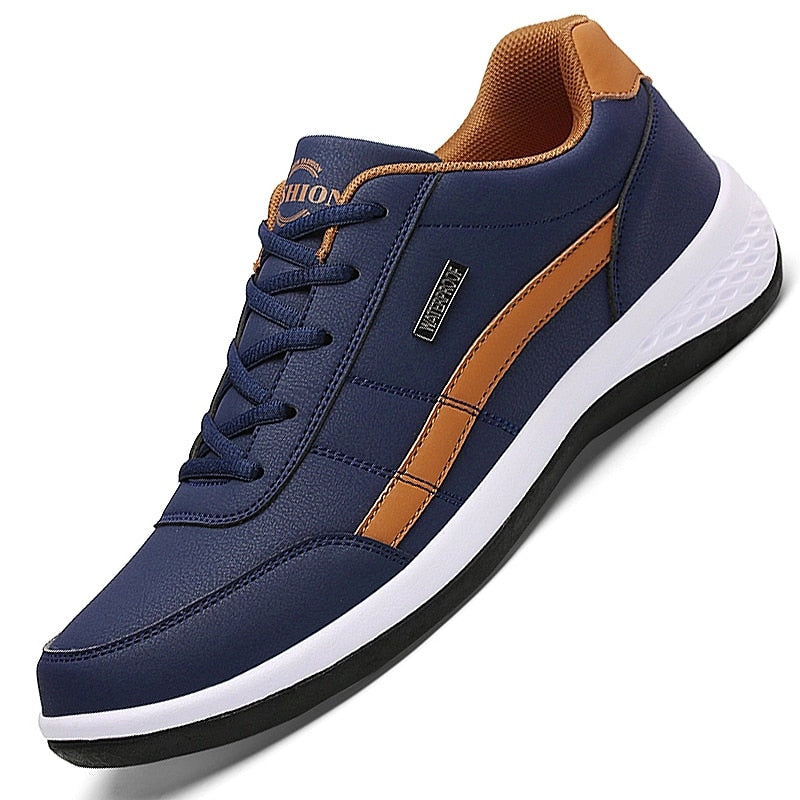 Men's casual breathable sneakers featuring a mesh upper and rubber sole, ideal for comfort and style.