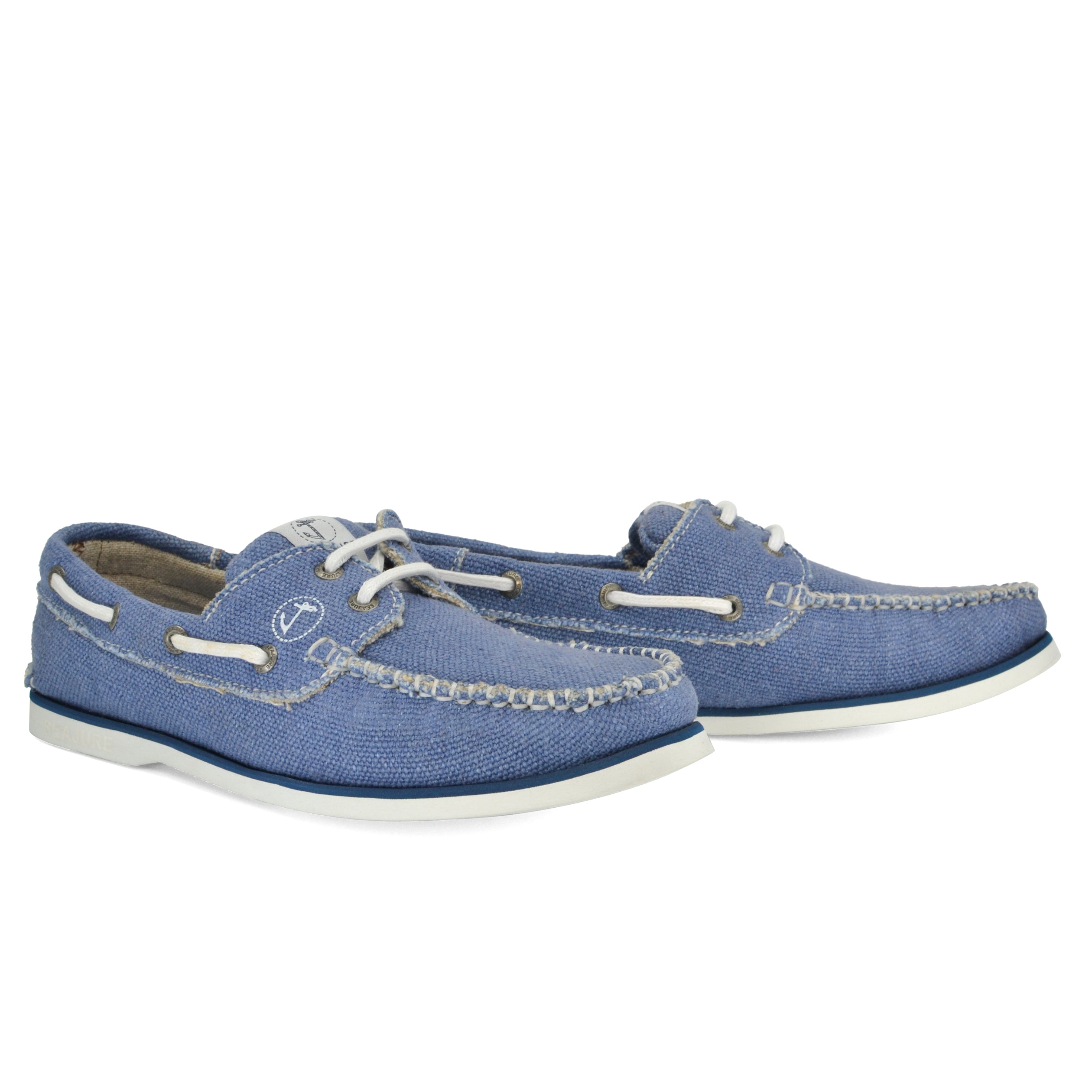 Men's Seajure Vegan Boat Shoes made from premium hemp, featuring a stylish design and natural rubber outsole.