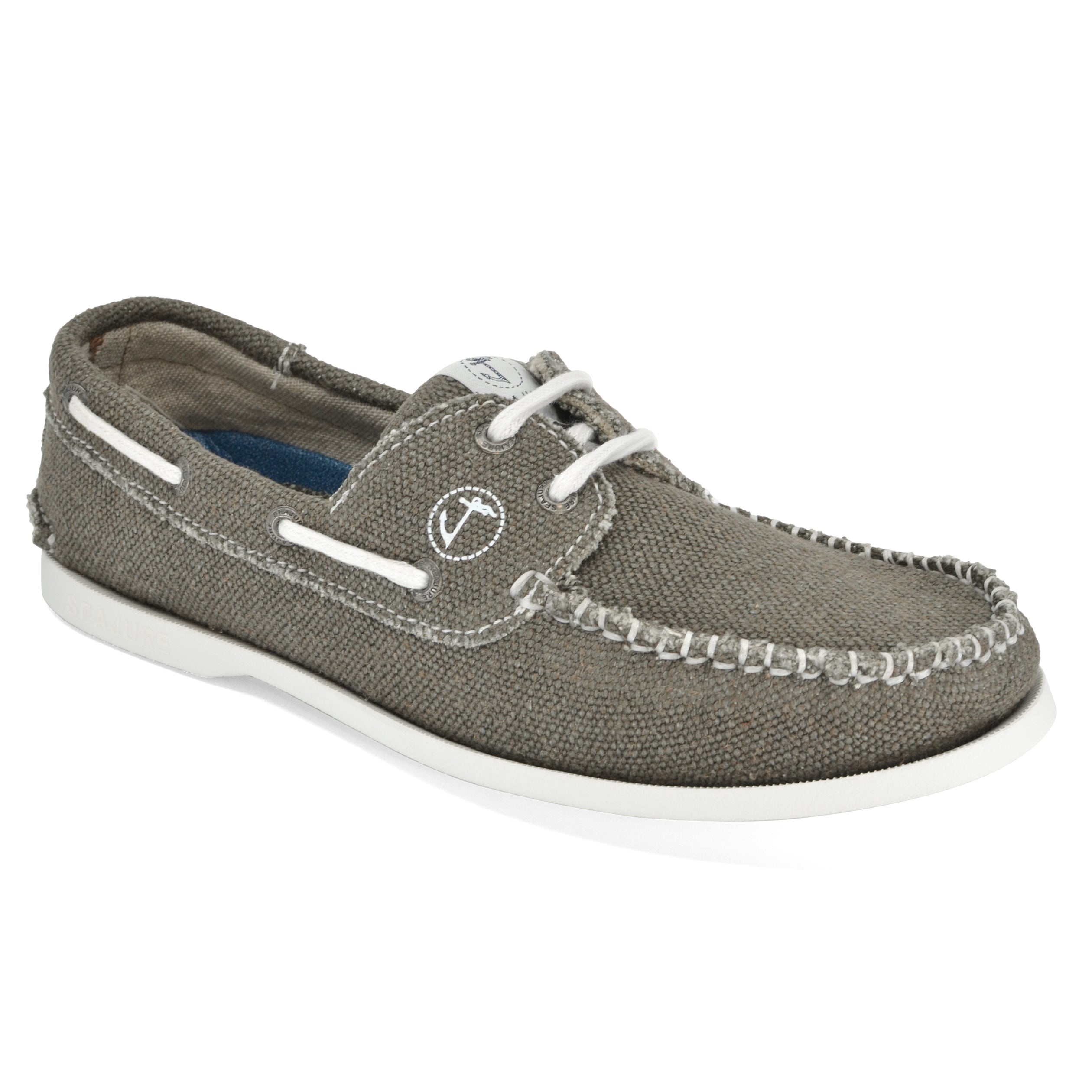 Seajure Vegan Boat Shoes Scopello made from premium hemp, showcasing their stylish design and eco-friendly materials.