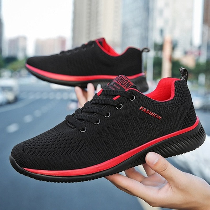 Men's Lightweight Running Sneakers featuring breathable mesh upper and cushioned insole, ideal for workouts.