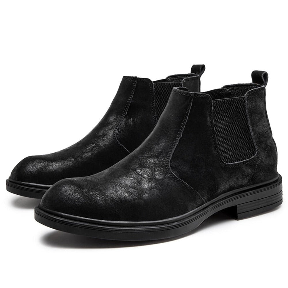 Men's Vegan Leather Angle Boots showcasing stylish design and high-quality vegan leather material.