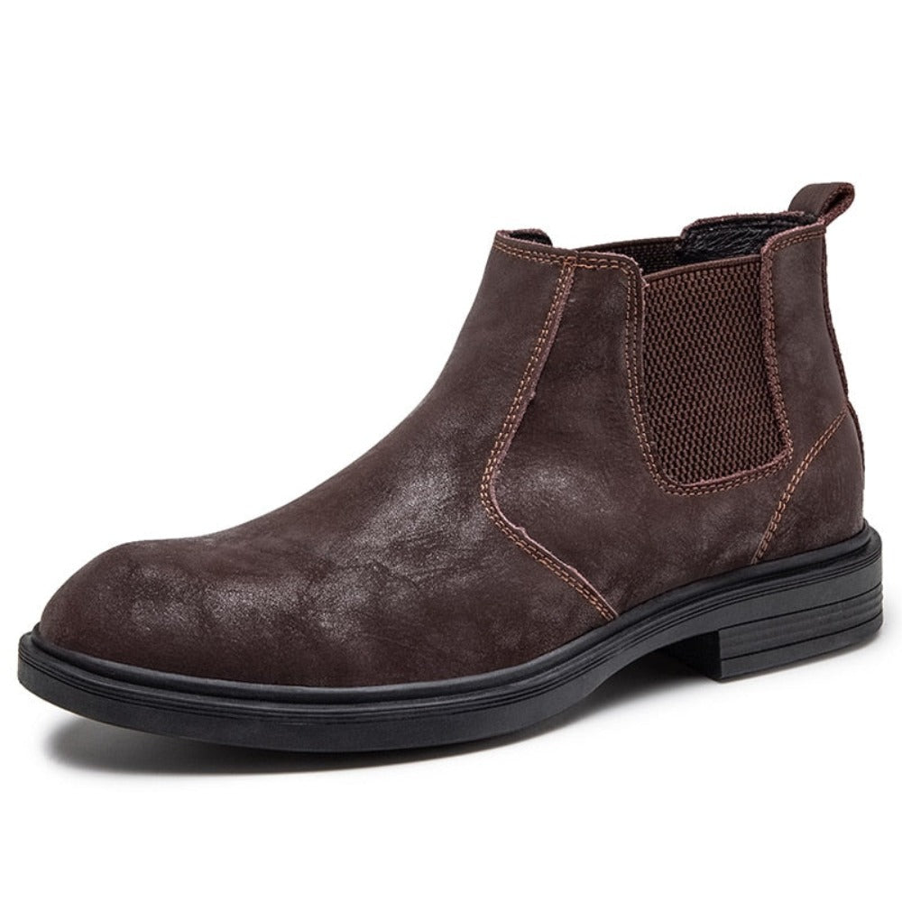 Men's Vegan Leather Angle Boots showcasing stylish design and high-quality vegan leather material.