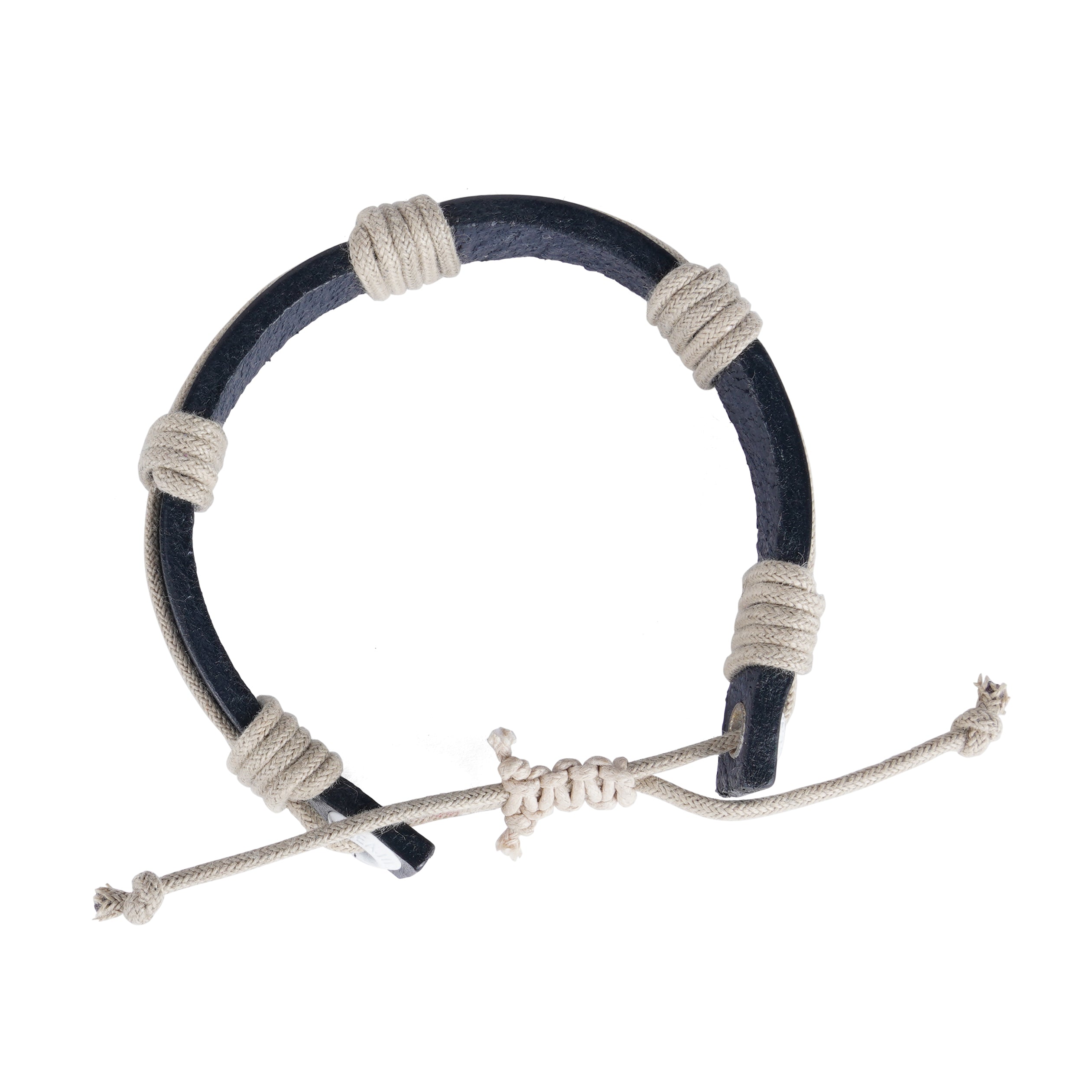 Nautical Rope and Leather Motuo Bracelet showcasing premium materials and unique design, perfect for nautical style enthusiasts.