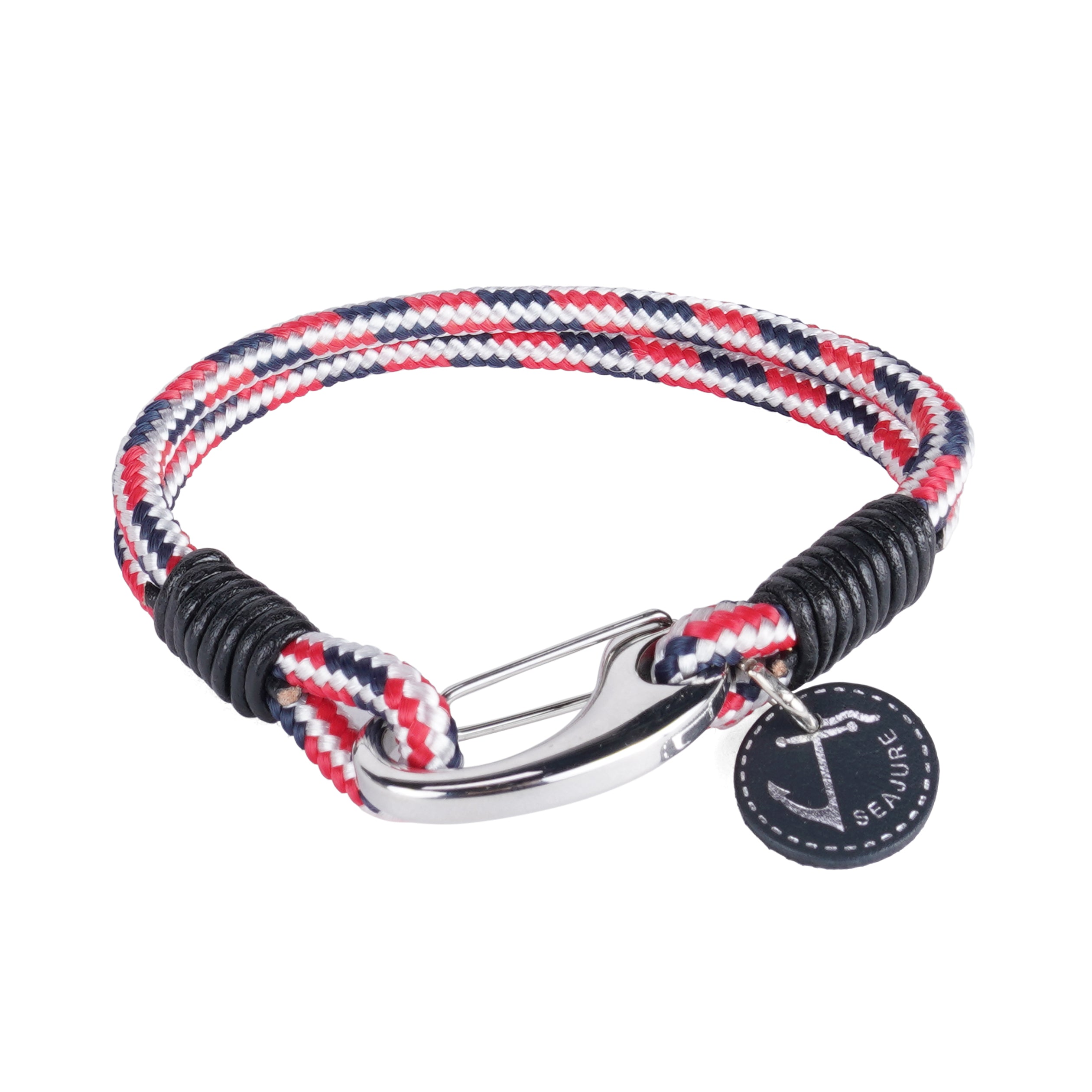 A stylish Nautical Rope Maui Bracelet made from high-quality nautical rope with a stainless steel clasp, showcasing a blend of classic and relaxed style.