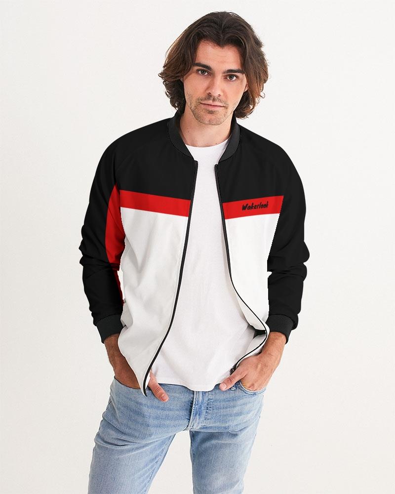 Wakerlook Men's Bomber Jacket featuring lightweight fabric, ribbed cuffs, and a metal zip closure, perfect for casual and sportswear.