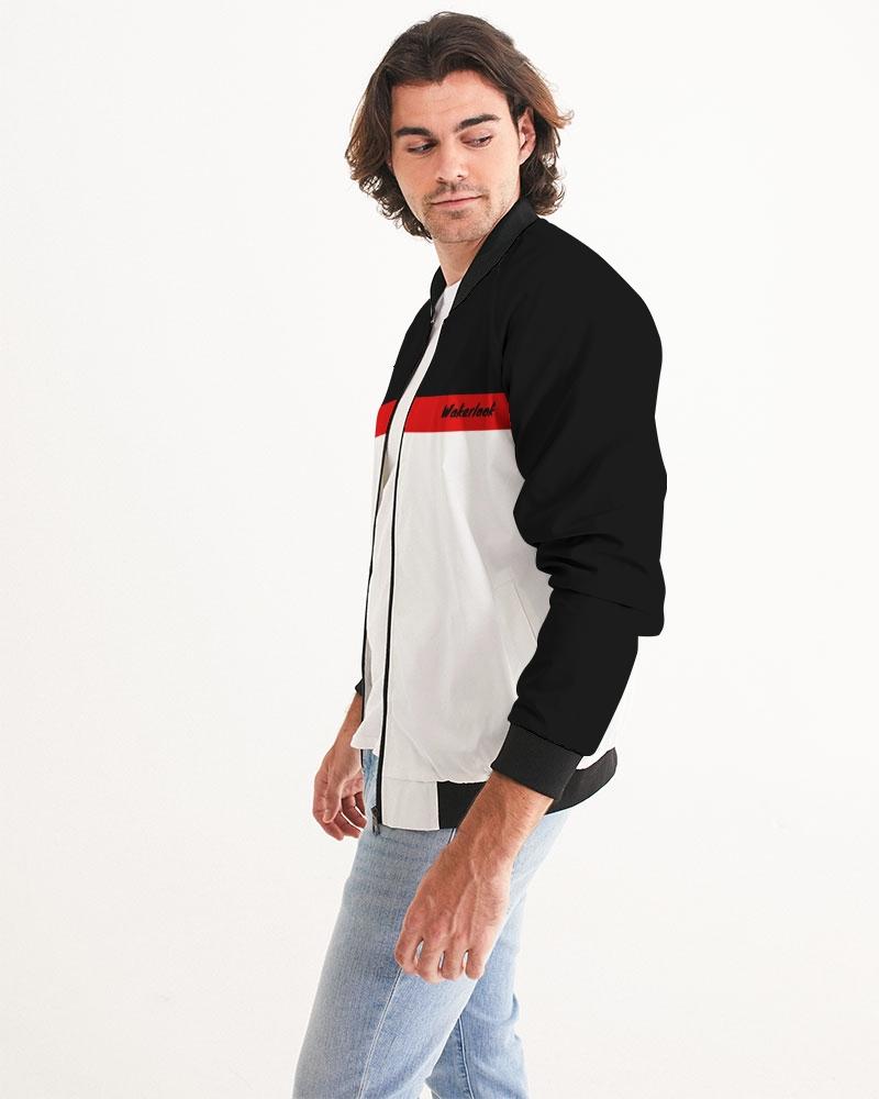 Wakerlook Men's Bomber Jacket featuring lightweight fabric, ribbed cuffs, and a metal zip closure, perfect for casual and sportswear.