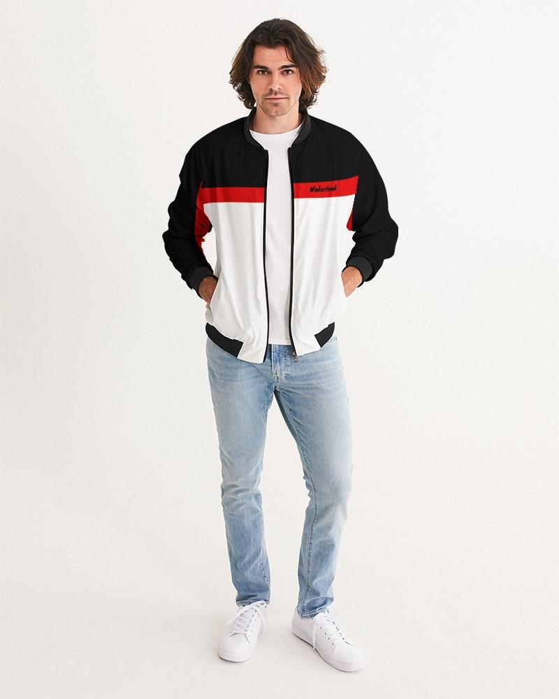 Wakerlook Men's Bomber Jacket featuring lightweight fabric, ribbed cuffs, and a metal zip closure, perfect for casual and sportswear.