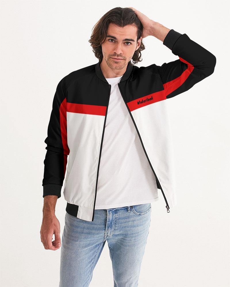 Wakerlook Men's Bomber Jacket featuring lightweight fabric, ribbed cuffs, and a metal zip closure, perfect for casual and sportswear.