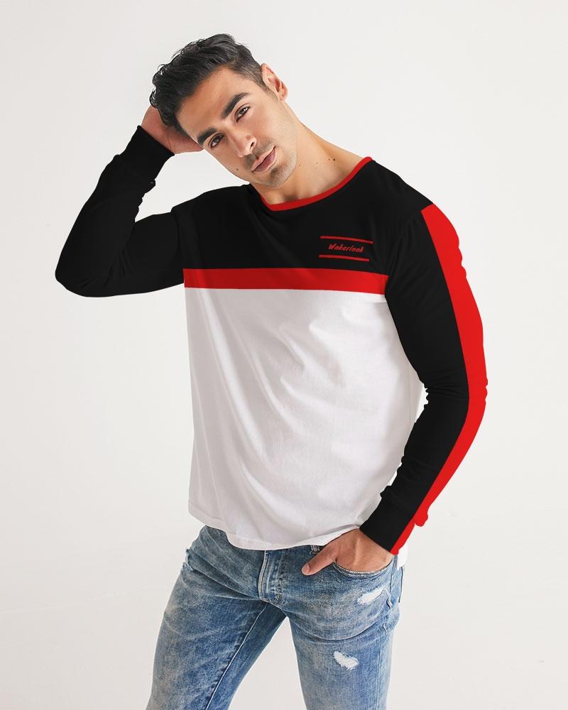 Wakerlook Men's Long Sleeve Tee in soft fabric, featuring a classic crew neck and slim fit design, perfect for cooler weather.