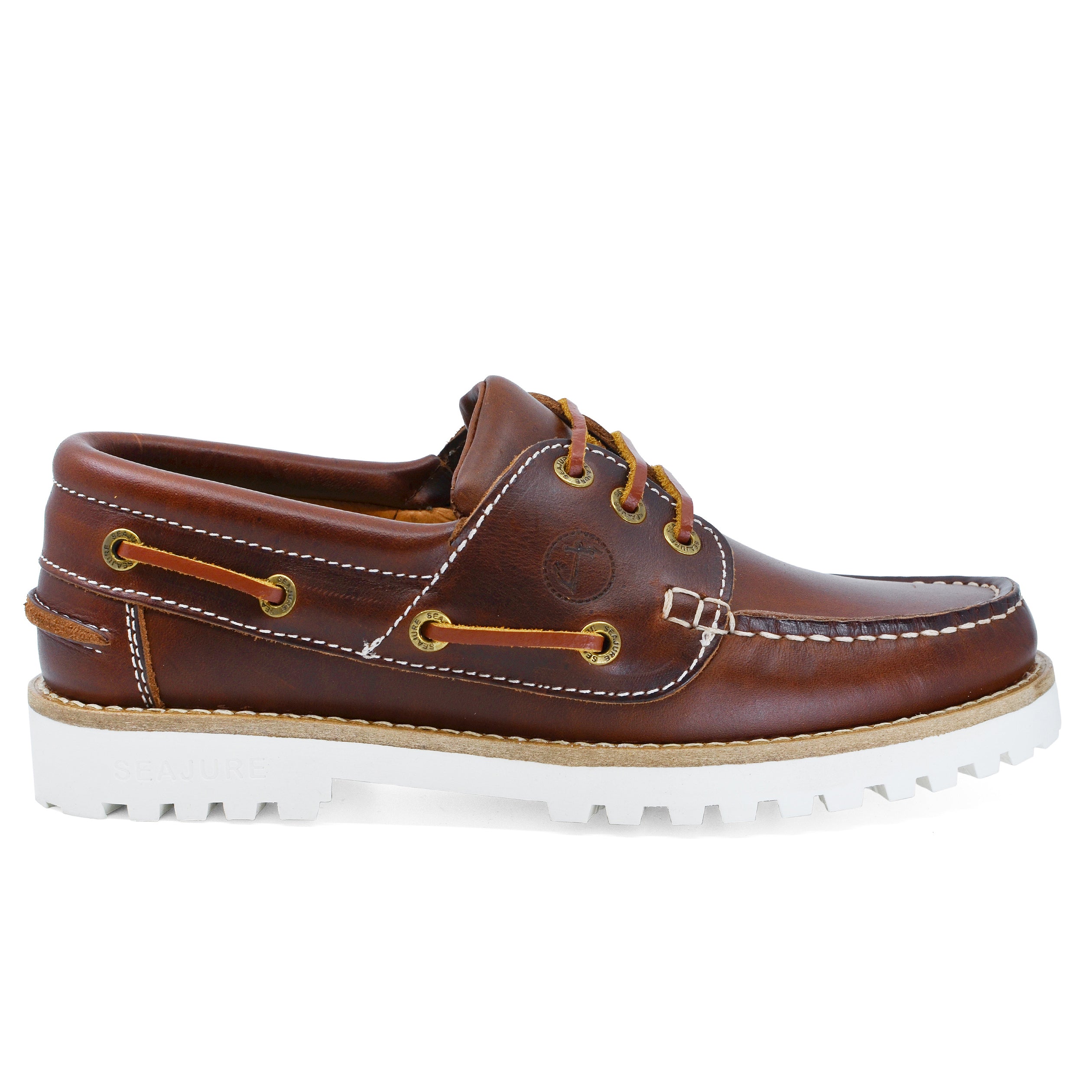 Alankuda Brown Leather Women Boat Shoe showcasing premium leather and stylish design.