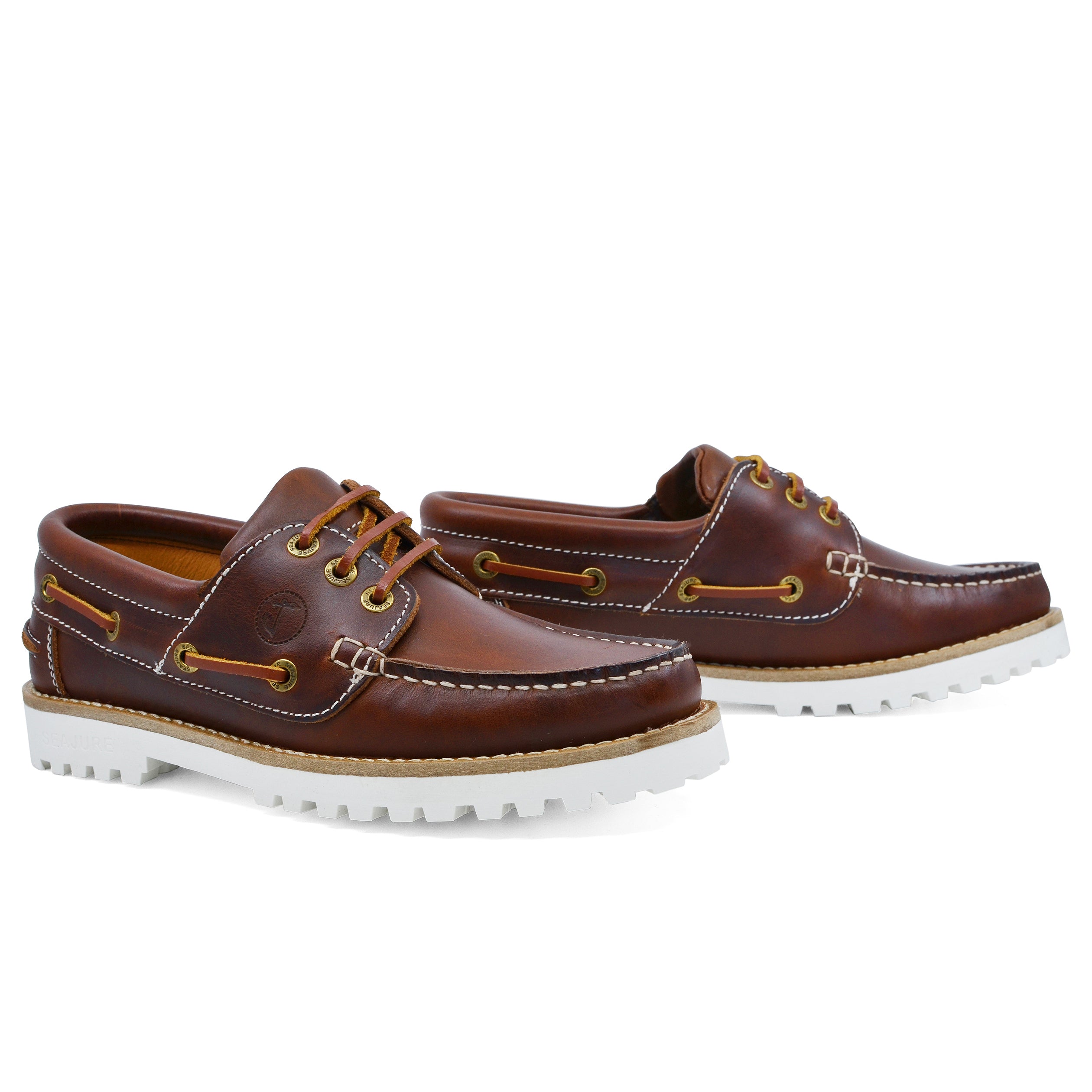 Alankuda Brown Leather Women Boat Shoe showcasing premium leather and stylish design.