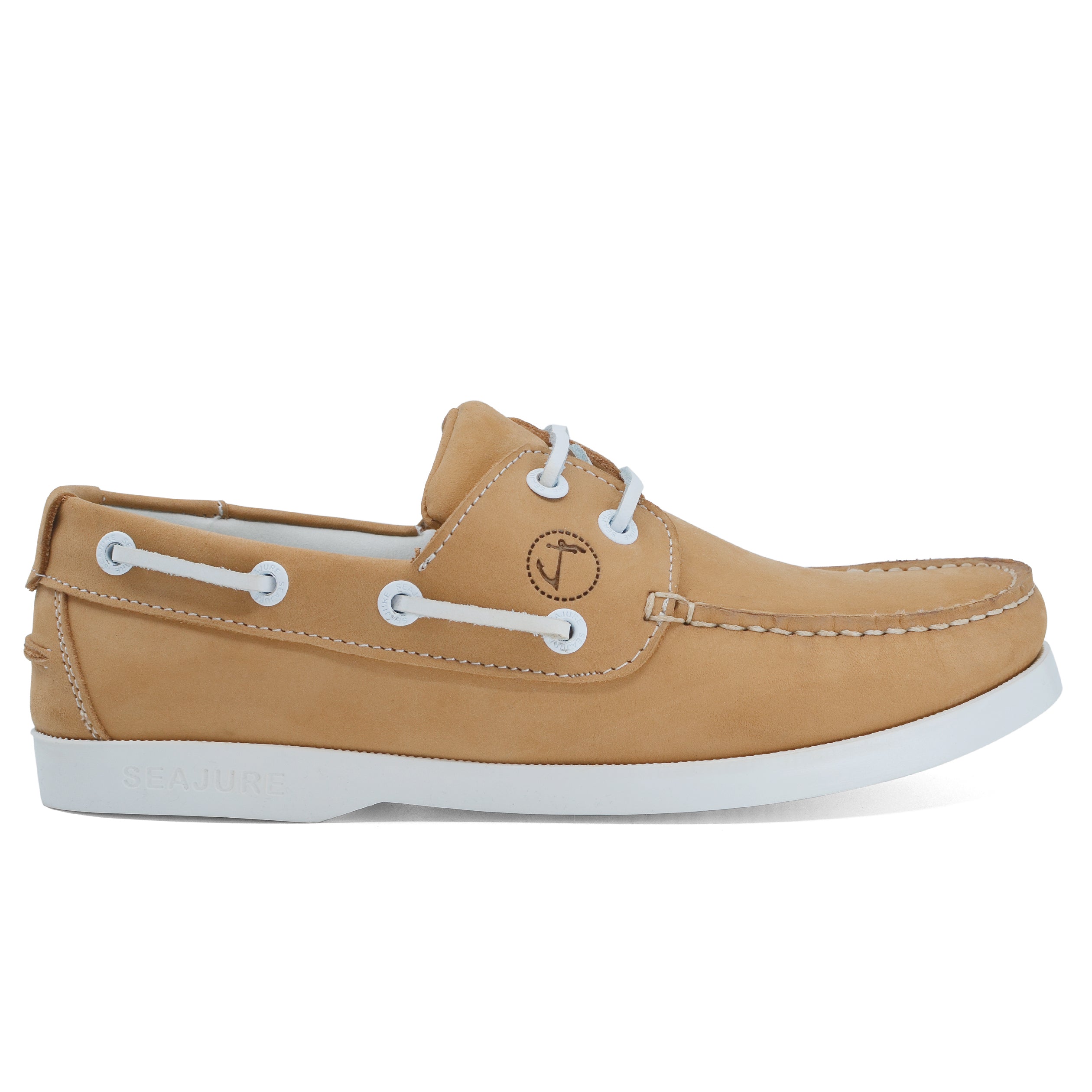 Seajure Noordhoek women boat shoe in elegant nubuck leather, showcasing its classic nautical design and comfortable features.