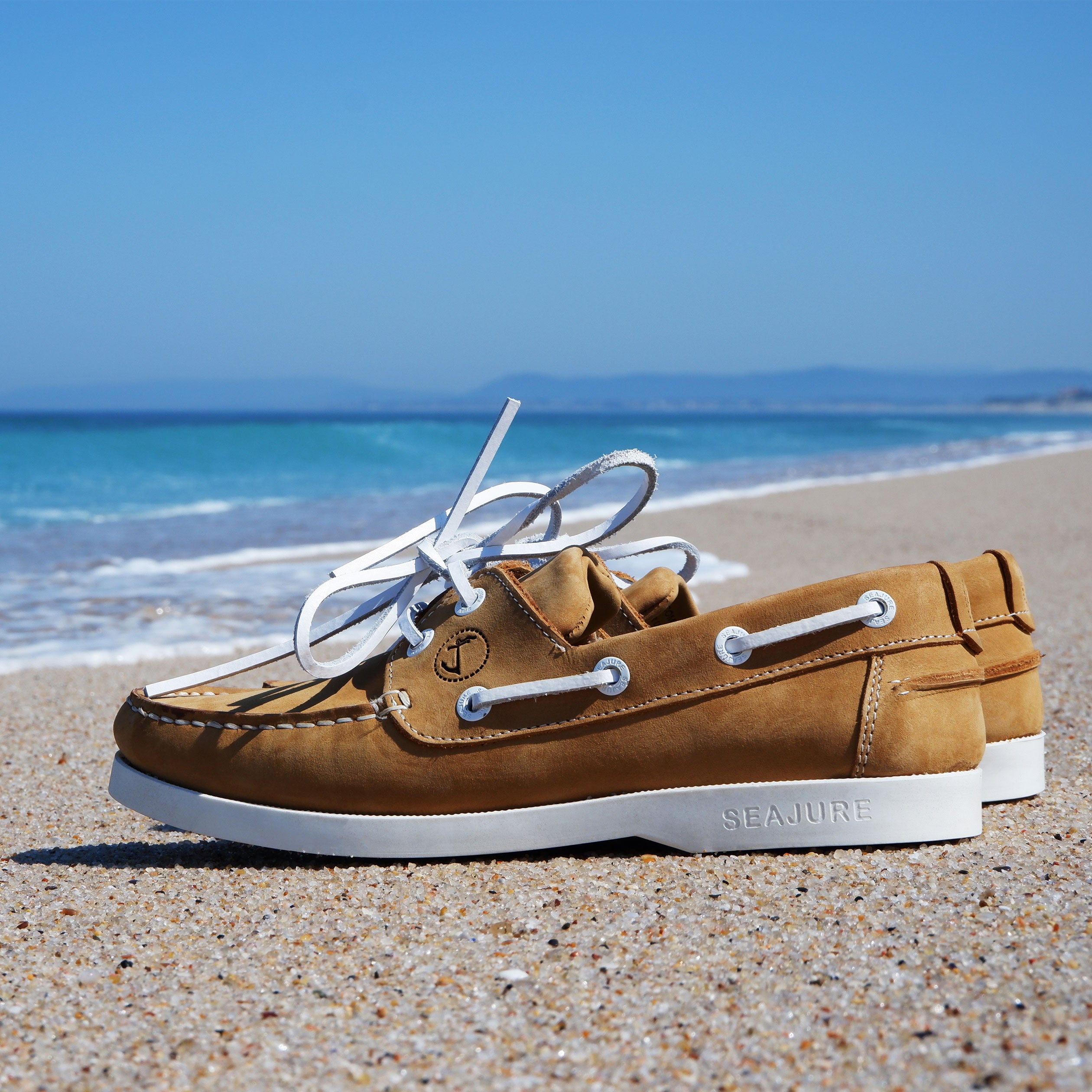 Seajure Noordhoek women boat shoe in elegant nubuck leather, showcasing its classic nautical design and comfortable features.