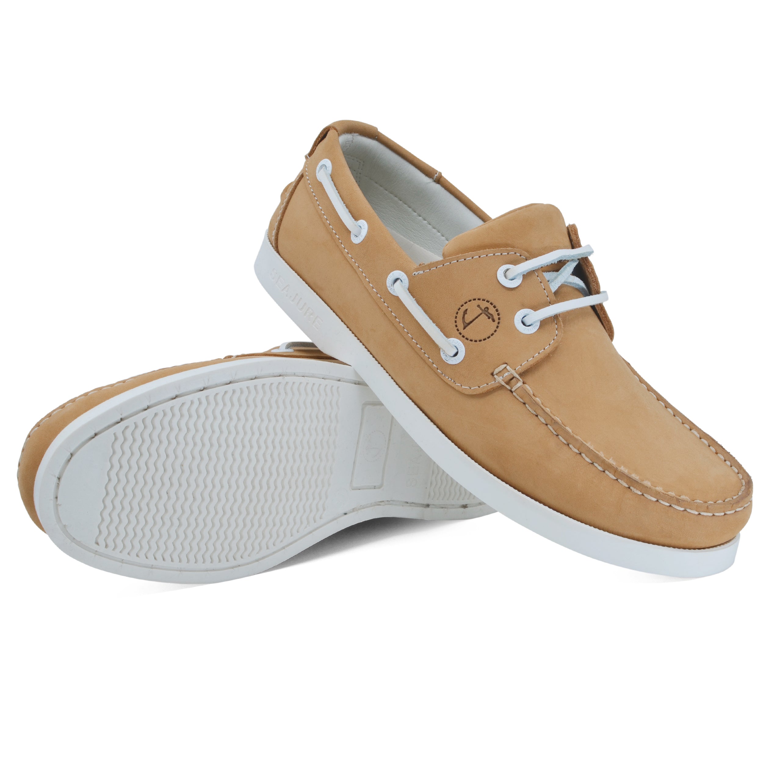 Seajure Noordhoek women boat shoe in elegant nubuck leather, showcasing its classic nautical design and comfortable features.