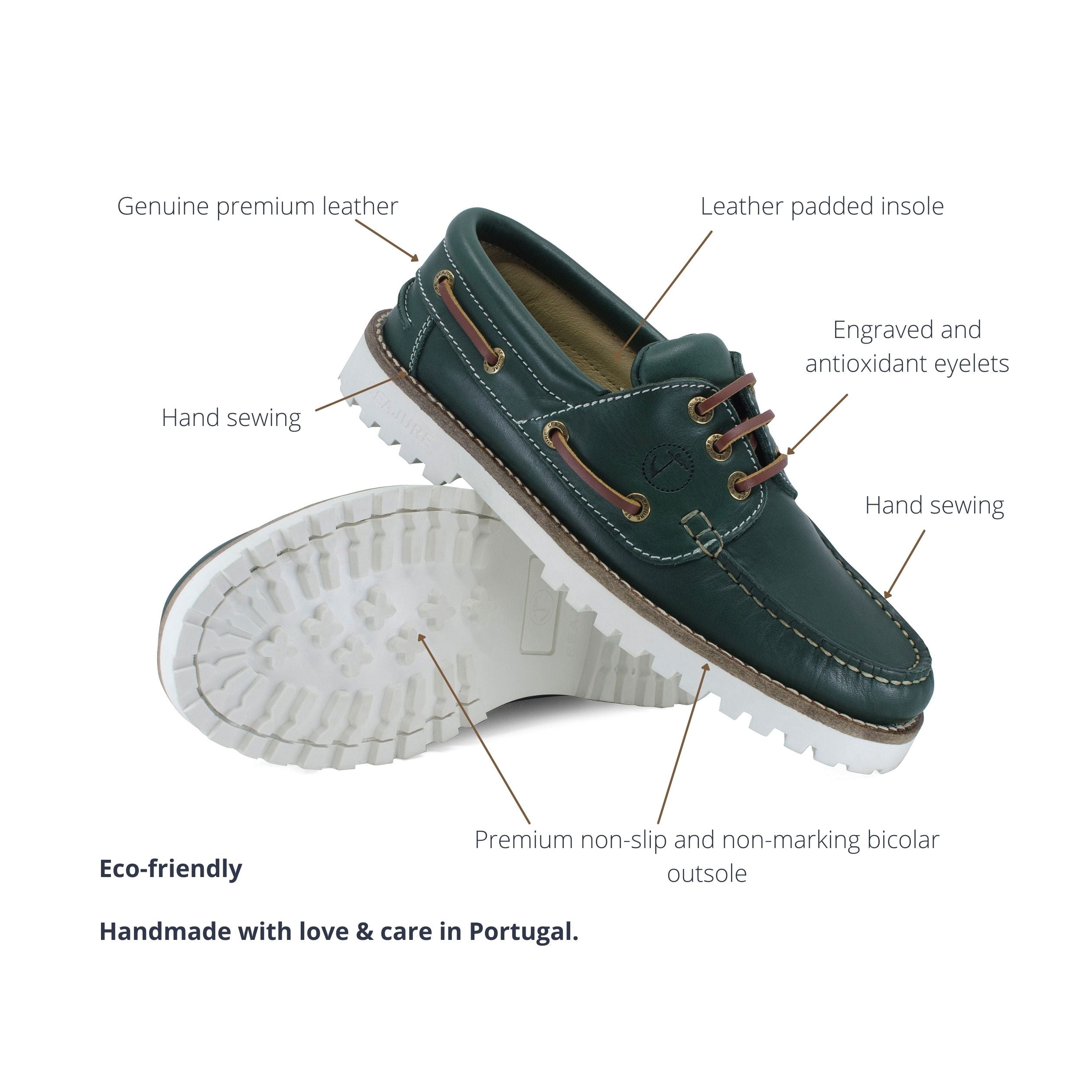 Seajure Railay women boat shoe in elegant design, showcasing high-quality leather and thermo rubber outsole, perfect for nautical adventures.