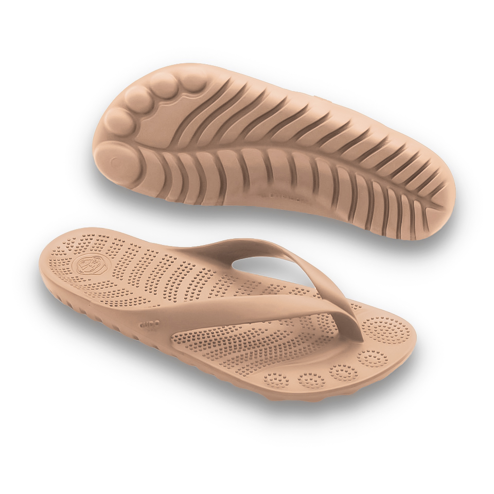 Beach Nude Flip-Flops with a waterproof drybag, showcasing a minimalist design and eco-friendly materials.