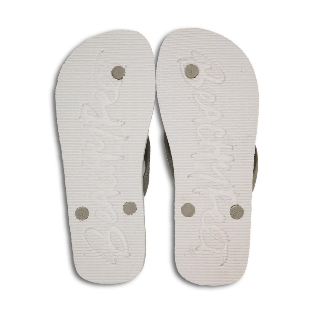 BeachyFeet® - La Concha flip flops featuring a Mediterranean-inspired design with a gold emblem, perfect for summer wear.