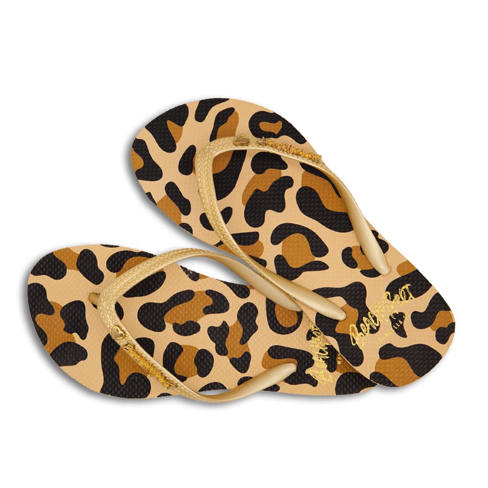 BeachyFeet® Leopardo flip flops featuring a stylish leopard print design, soft footbed, and lightweight construction, perfect for summer wear.