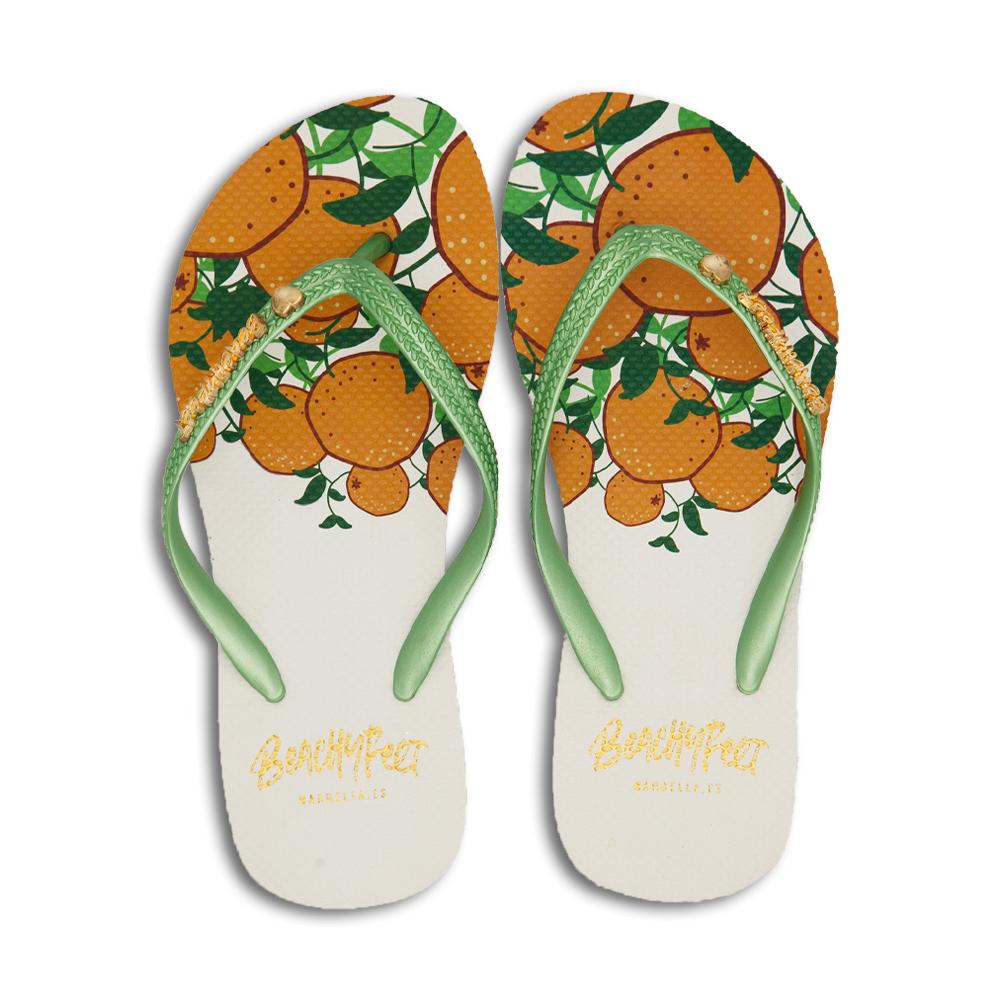 BeachyFeet® - Naranja sandals featuring a vibrant orange design, soft footbed, and slim straps, perfect for summer outings.