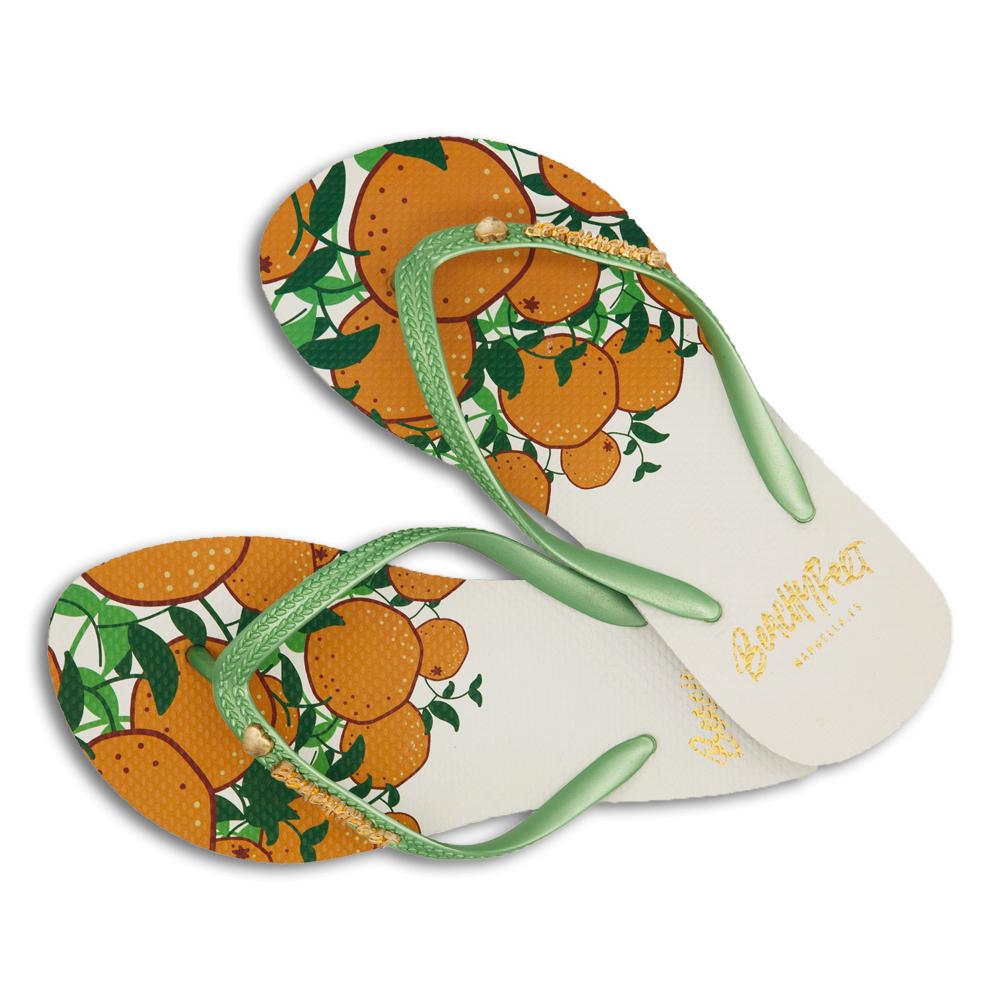 BeachyFeet® - Naranja sandals featuring a vibrant orange design, soft footbed, and slim straps, perfect for summer outings.