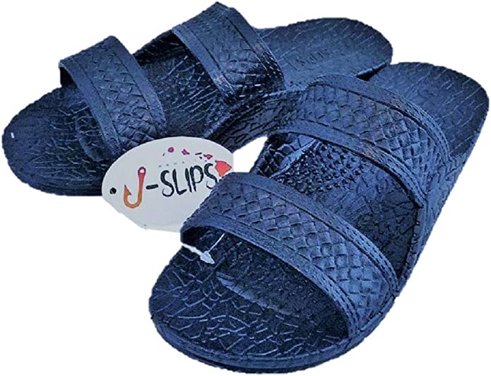 Men's Classic J-Slips Hawaiian Jesus Sandals in five vibrant colors, showcasing their rubber material and air pocket footbed for comfort.