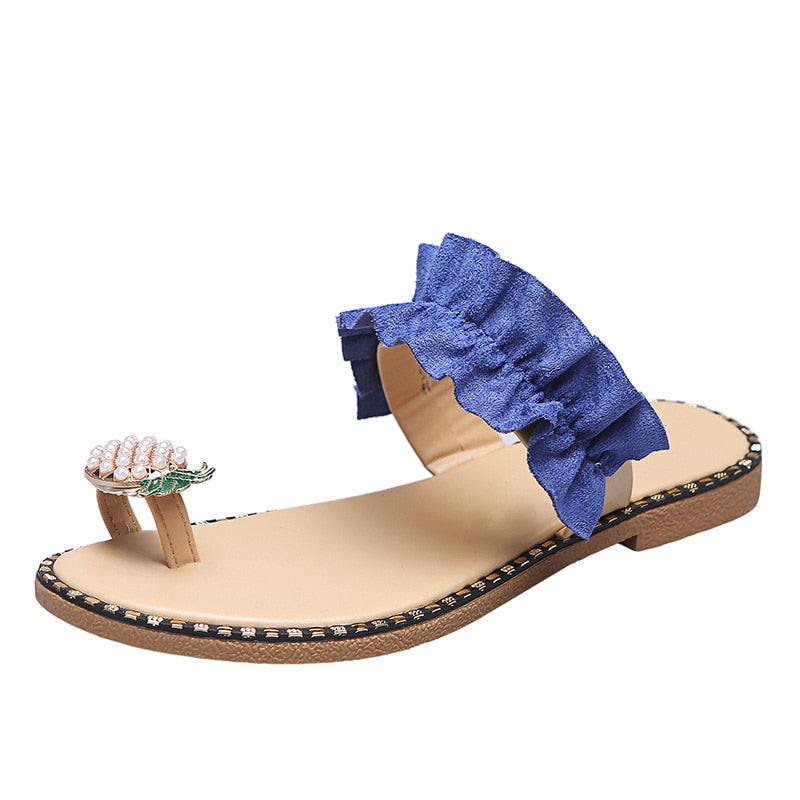 Pineapple Pearl Beach Slides featuring a stylish design with pearl embellishments, perfect for casual summer wear.