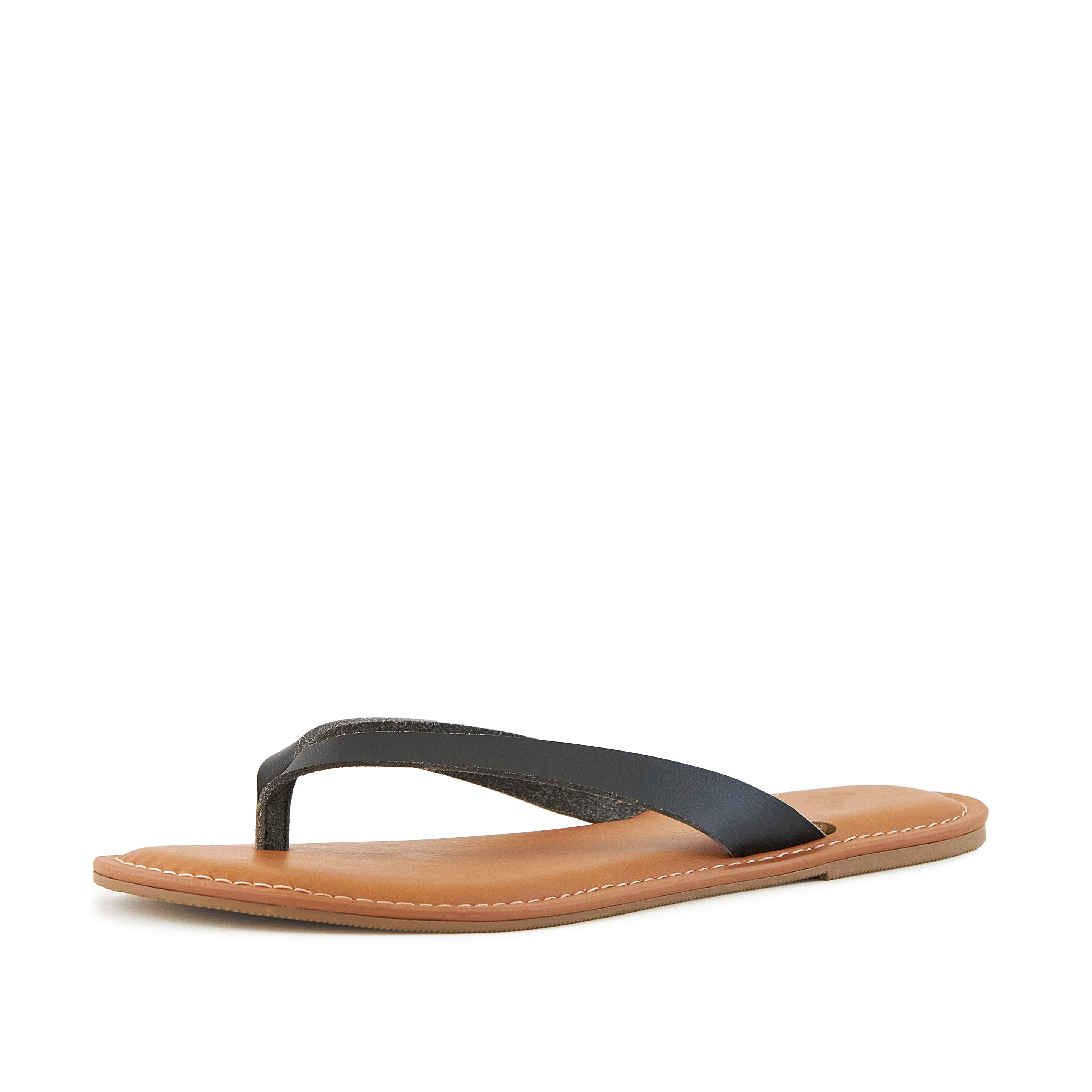 A pair of Women's Sandals Ibiza Black featuring a classic thong toe design and slim straps, perfect for summer wear.