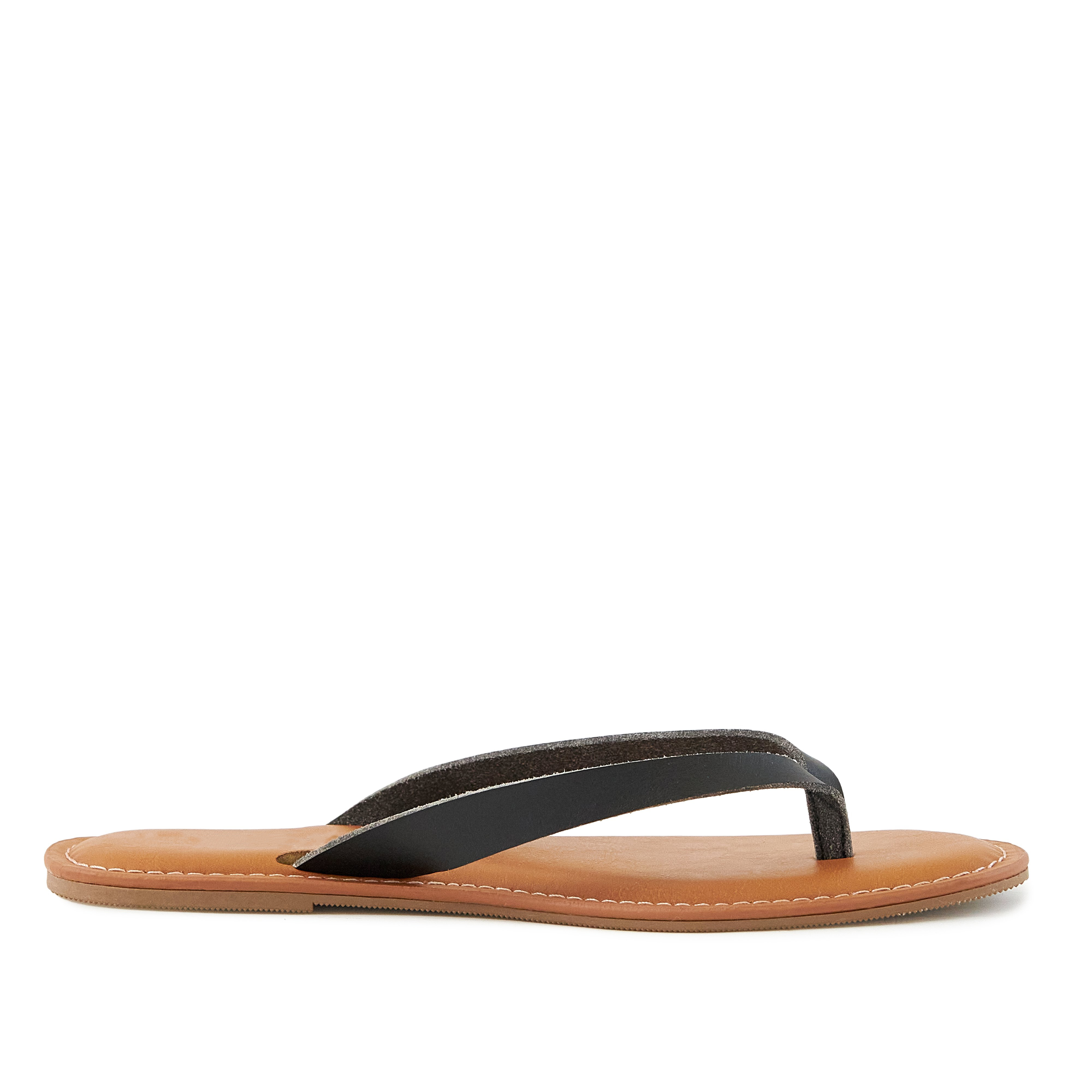 A pair of Women's Sandals Ibiza Black featuring a classic thong toe design and slim straps, perfect for summer wear.