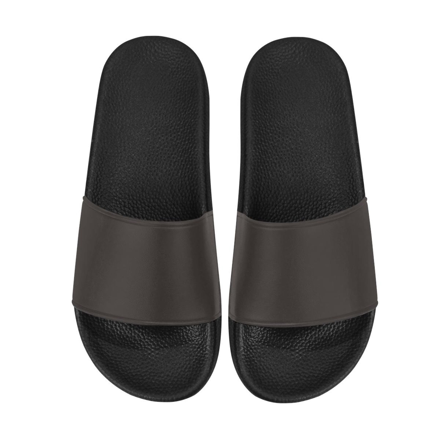 A pair of women's dark brown slides with a soft foaming strap and open toe design, perfect for casual wear and beach outings.