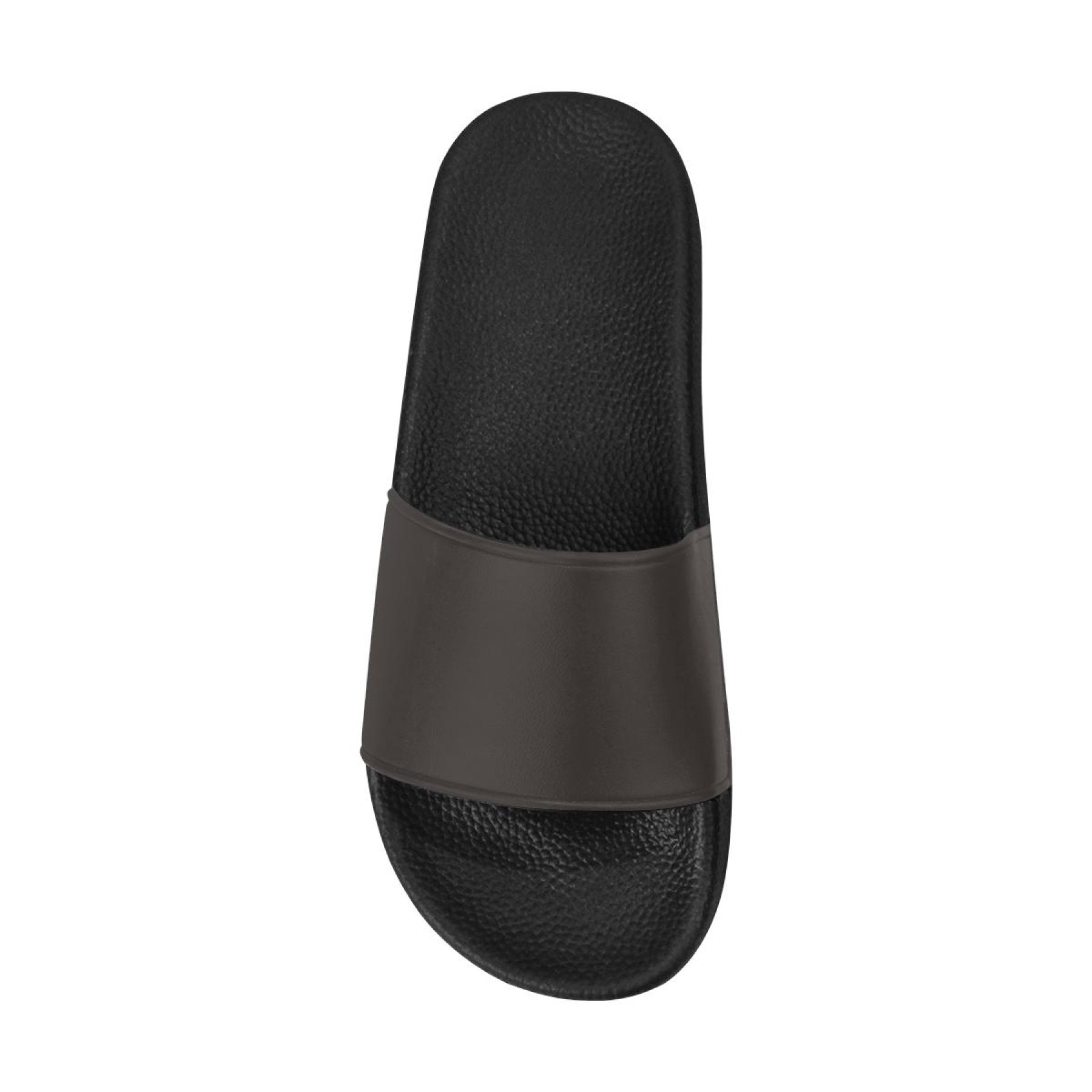 A pair of women's dark brown slides with a soft foaming strap and open toe design, perfect for casual wear and beach outings.