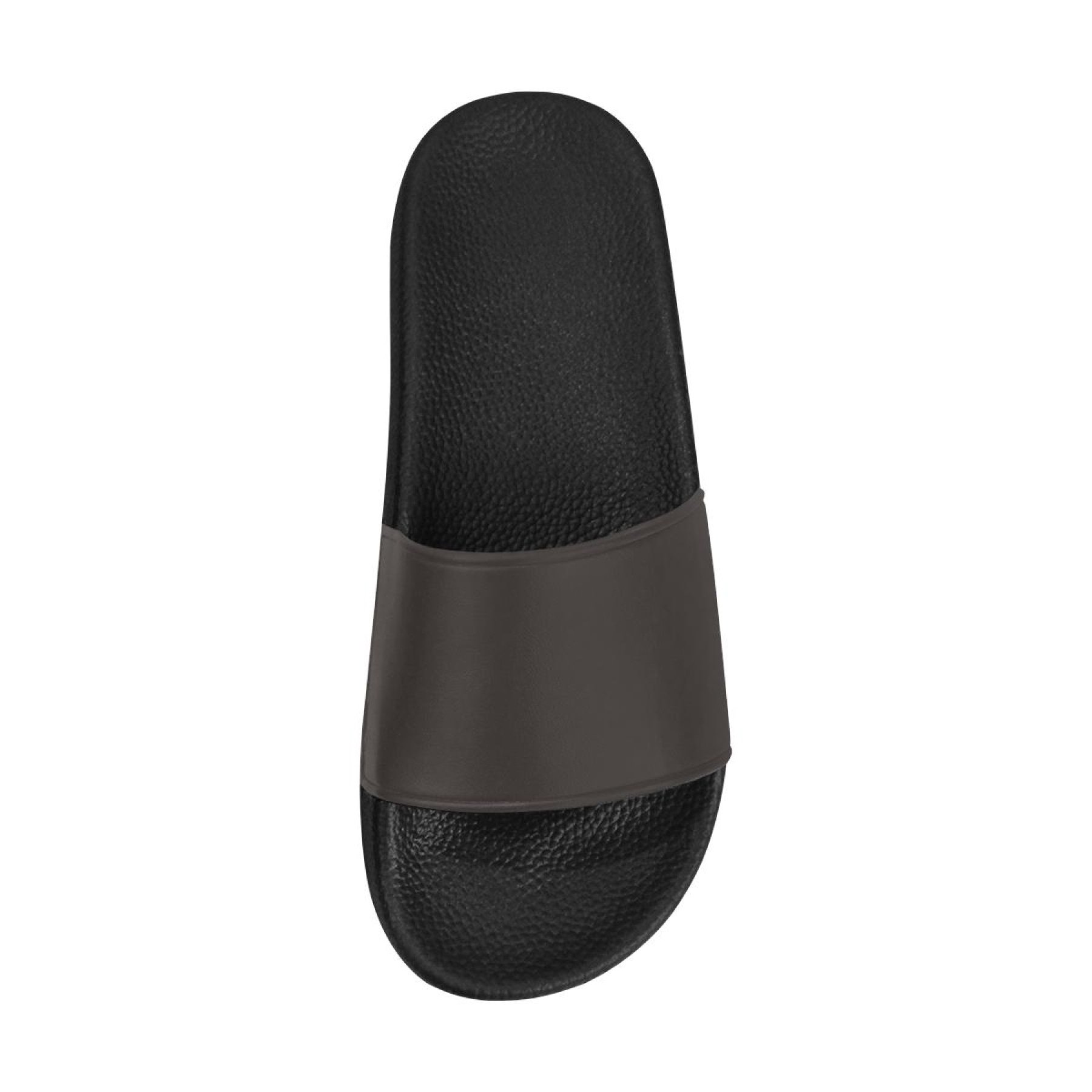 A pair of women's dark brown slides with a soft foaming strap and open toe design, perfect for casual wear and beach outings.