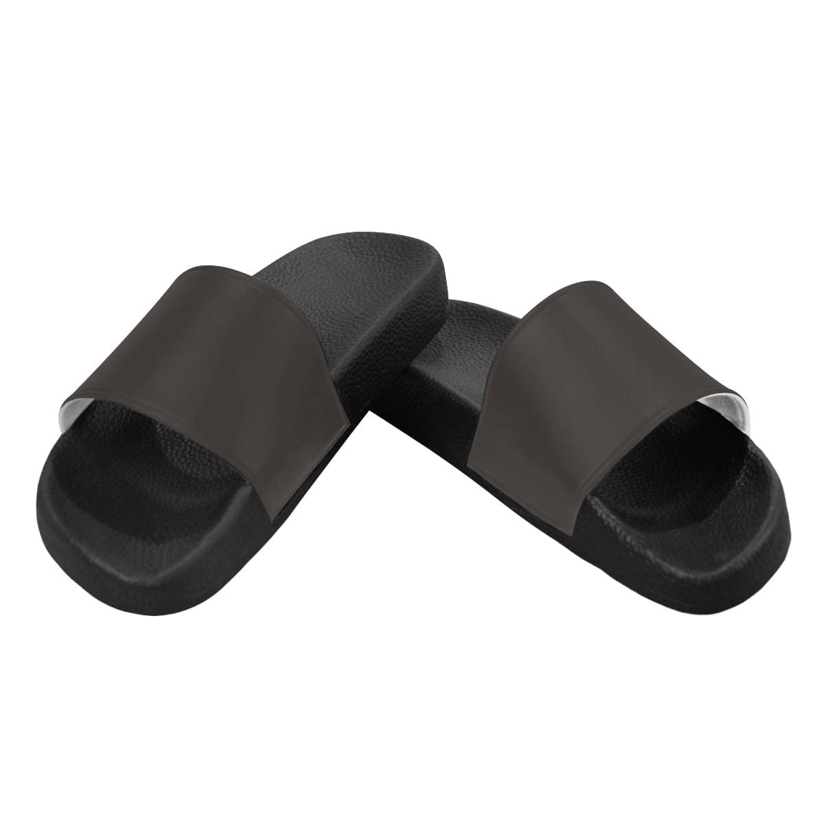 A pair of women's dark brown slides with a soft foaming strap and open toe design, perfect for casual wear and beach outings.