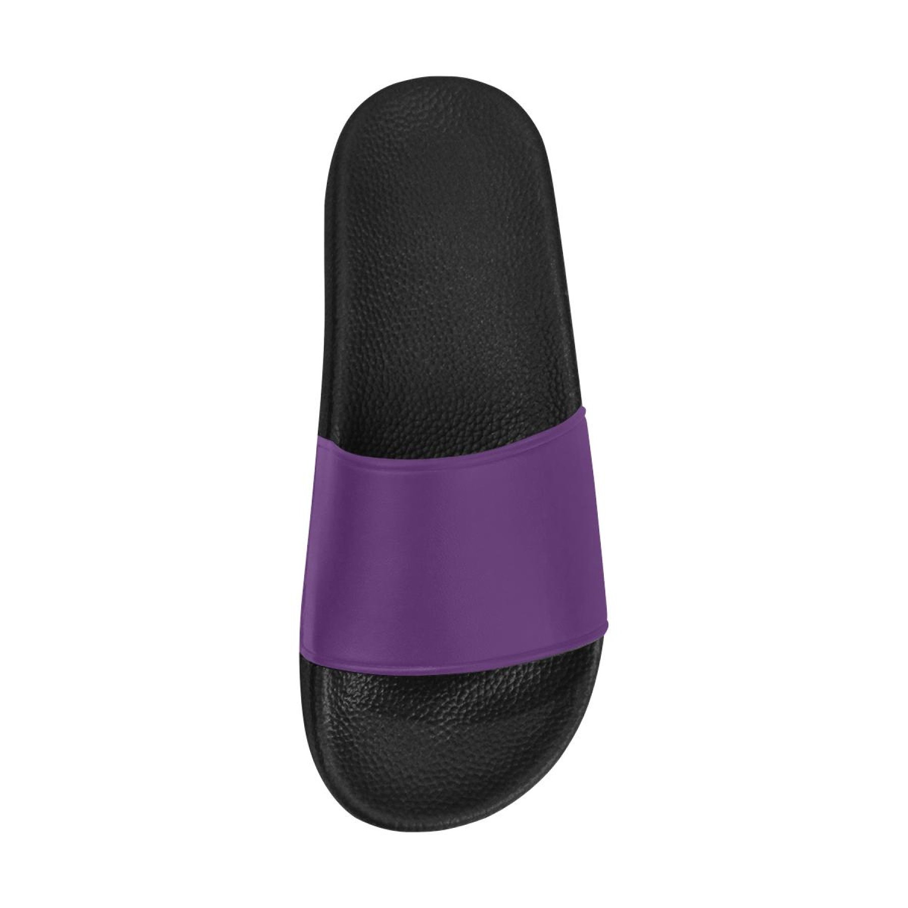 A pair of women's deep purple slides with a cushioned foaming strap and open toe design, perfect for casual wear.