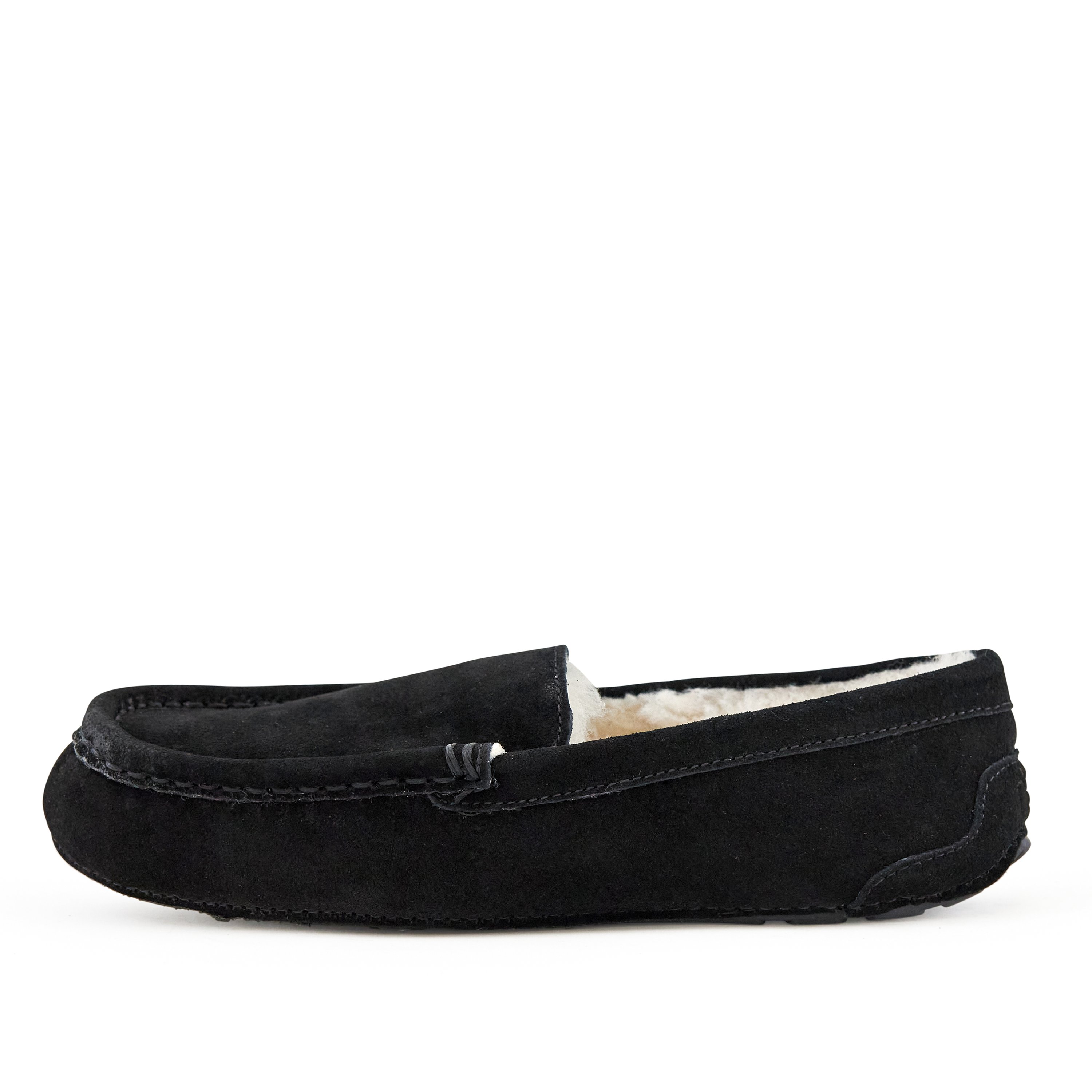 Cozy Women's Slippers Toasty Black made of genuine suede with faux fur lining and rubber sole, perfect for lounging at home.