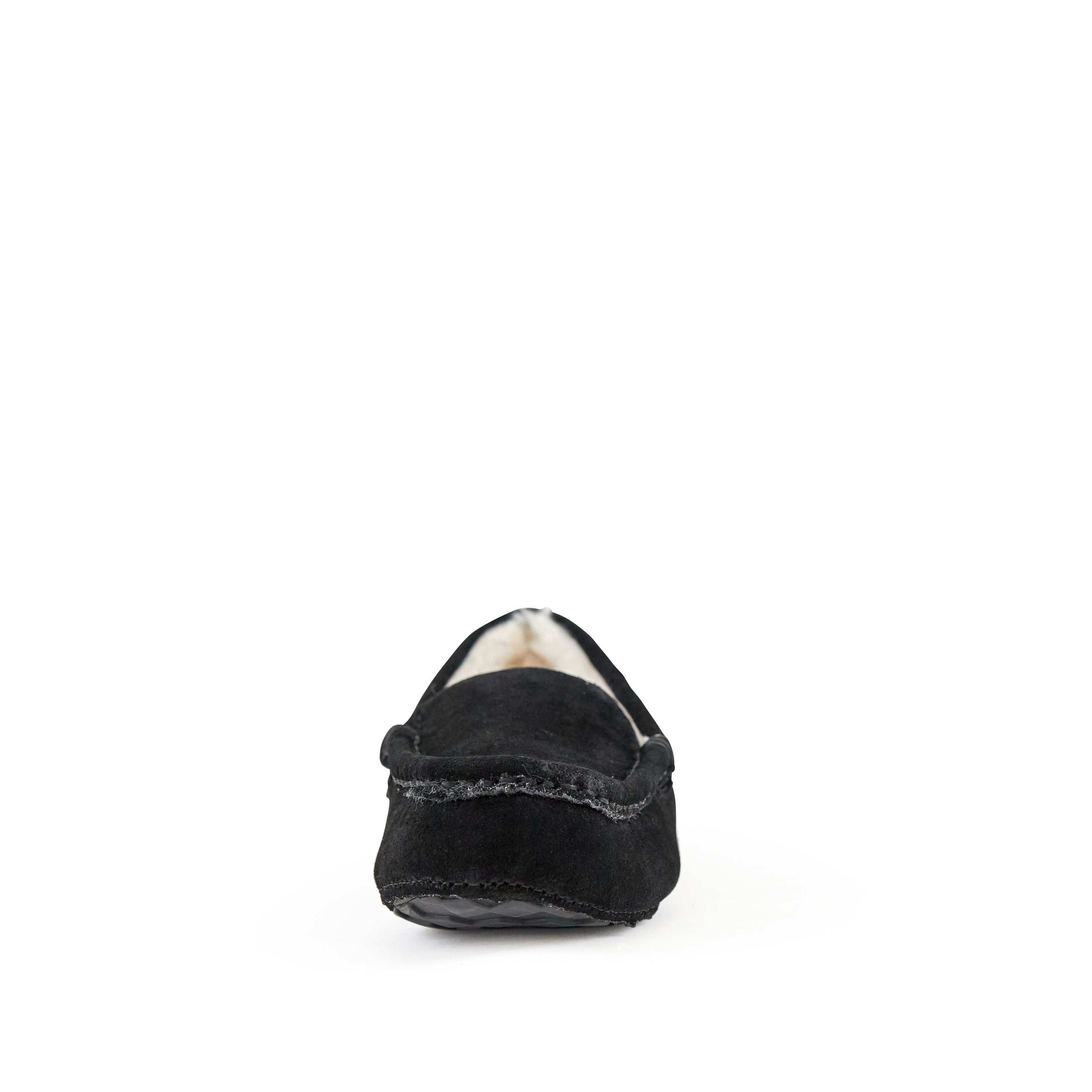 Cozy Women's Slippers Toasty Black made of genuine suede with faux fur lining and rubber sole, perfect for lounging at home.