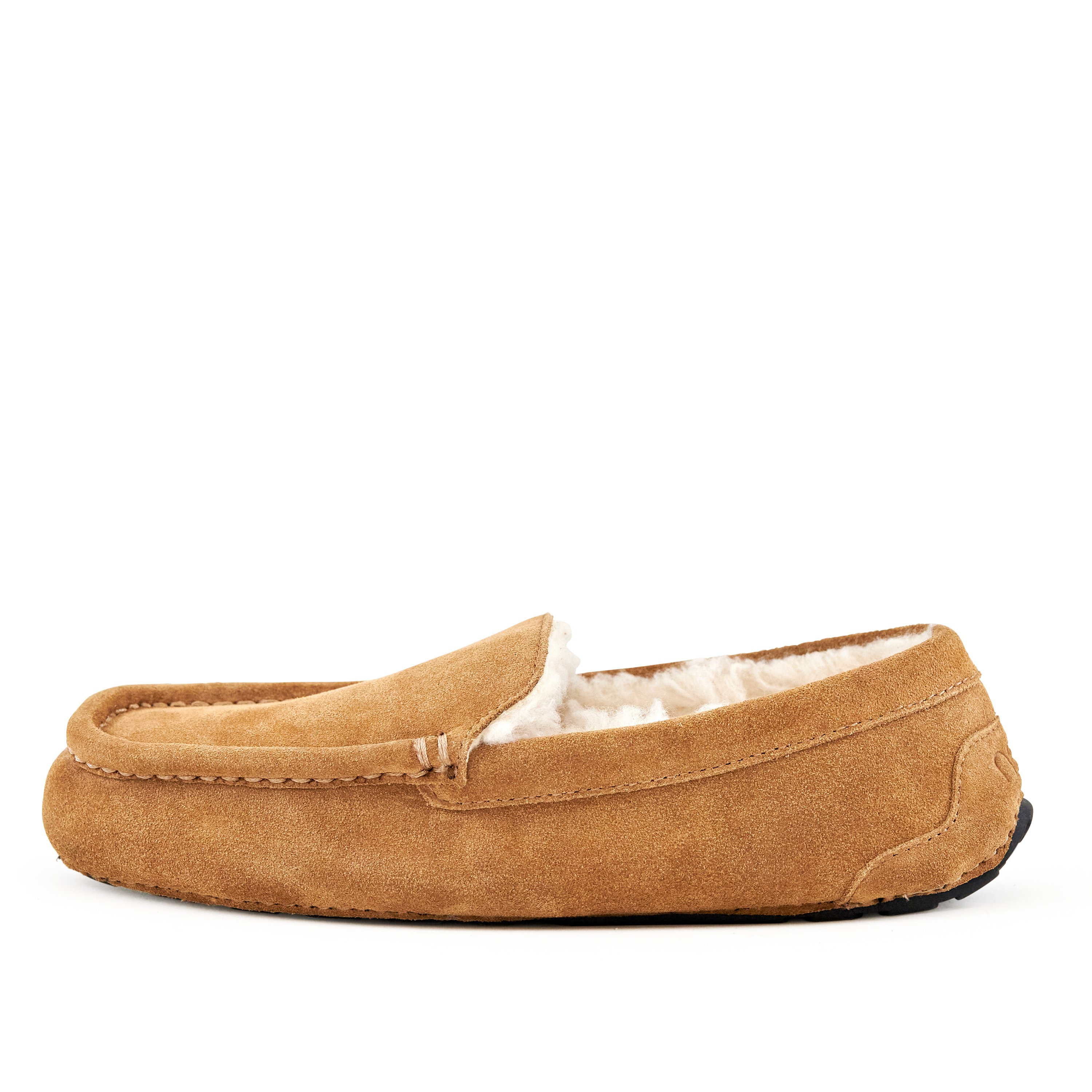 Women's Slippers Toasty Camel featuring genuine suede, faux fur lining, and rubber sole, designed for comfort and style.