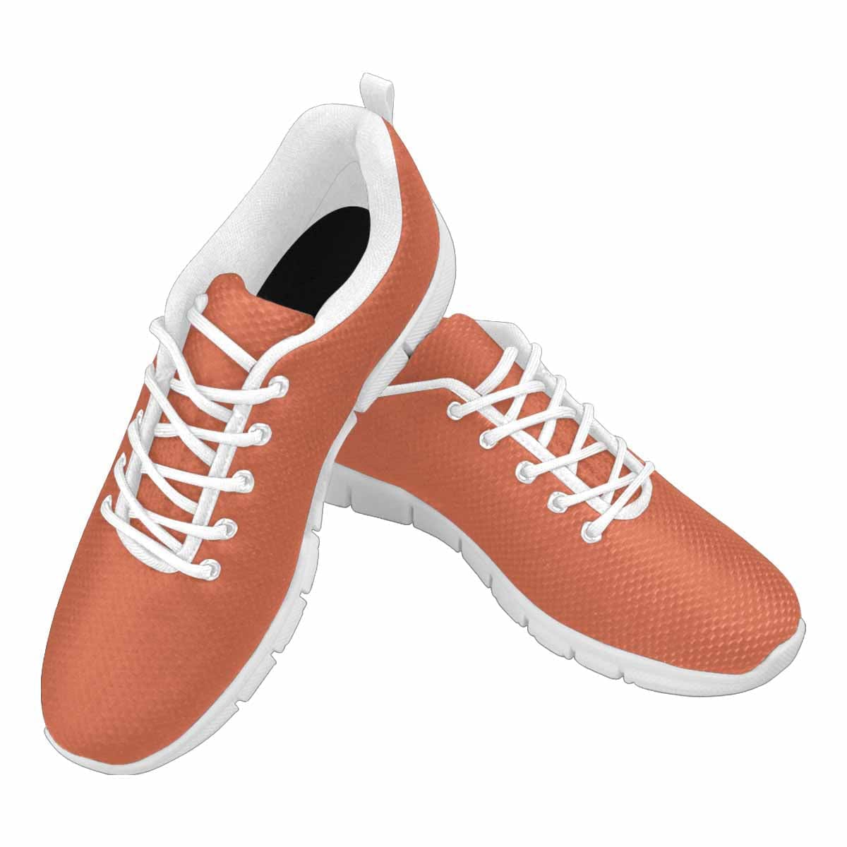 Men's running sneakers in Burnt Sienna Red with breathable mesh and durable outsole.