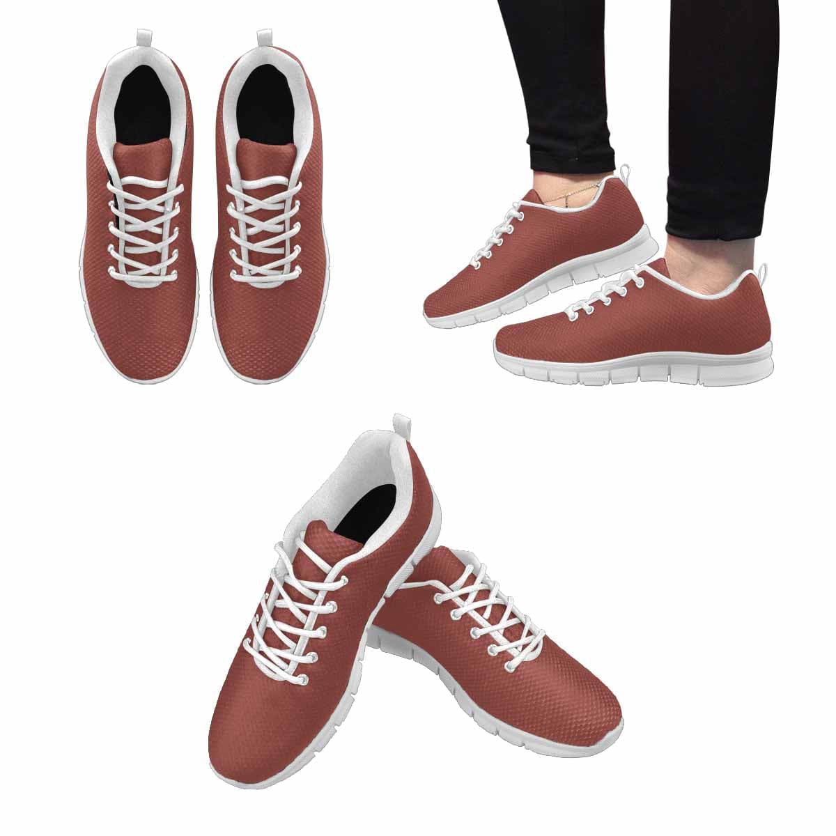 Cognac Red Sneakers for Men, featuring a durable outsole and breathable mesh design, perfect for running and exercise.