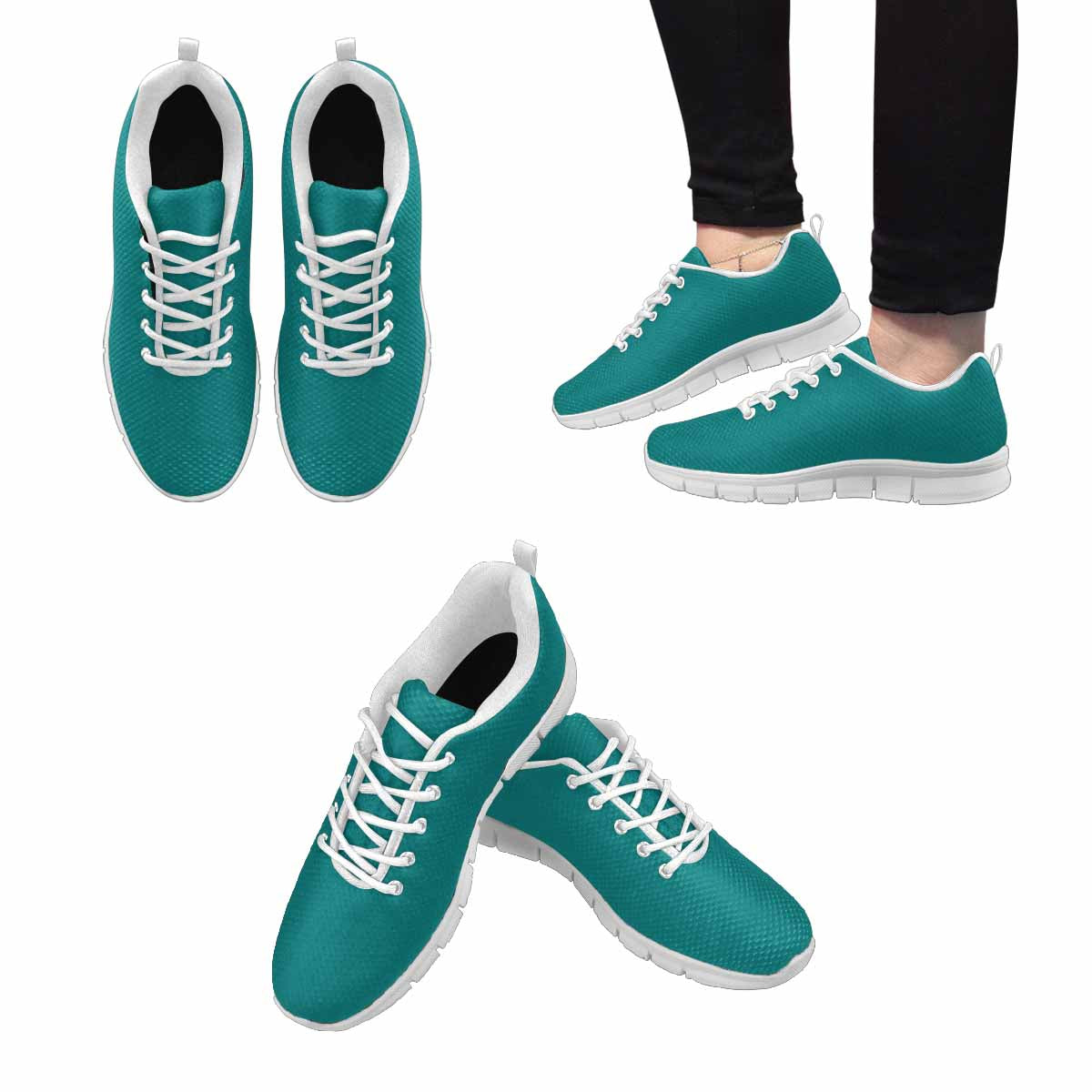 Dark teal green sneakers for men, designed for running with a breathable mesh upper and durable outsole.