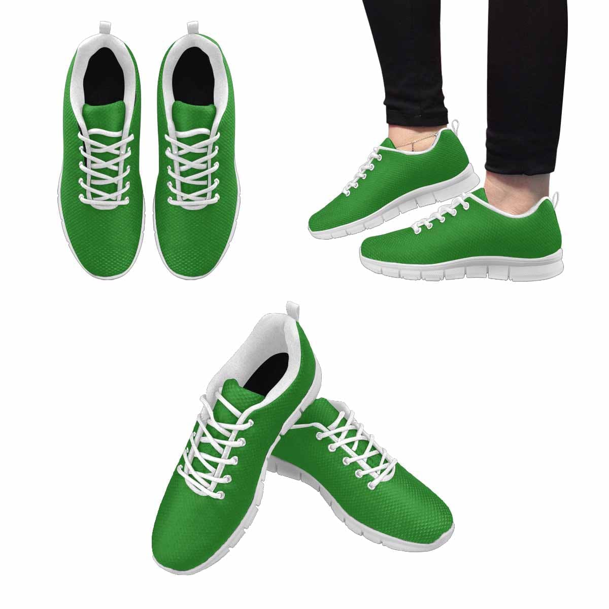 Men's Forest Green sneakers designed for running, featuring a durable outsole and breathable mesh material.