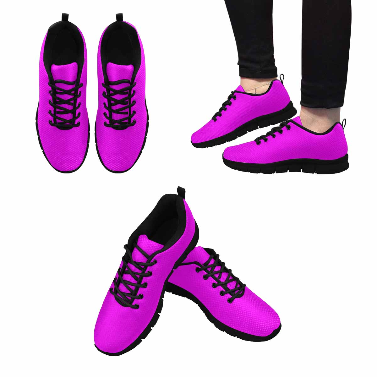 Fuchsia Pink Sneakers for Men, featuring a canvas mesh design, lightweight construction, and a comfortable fit for athletic activities.