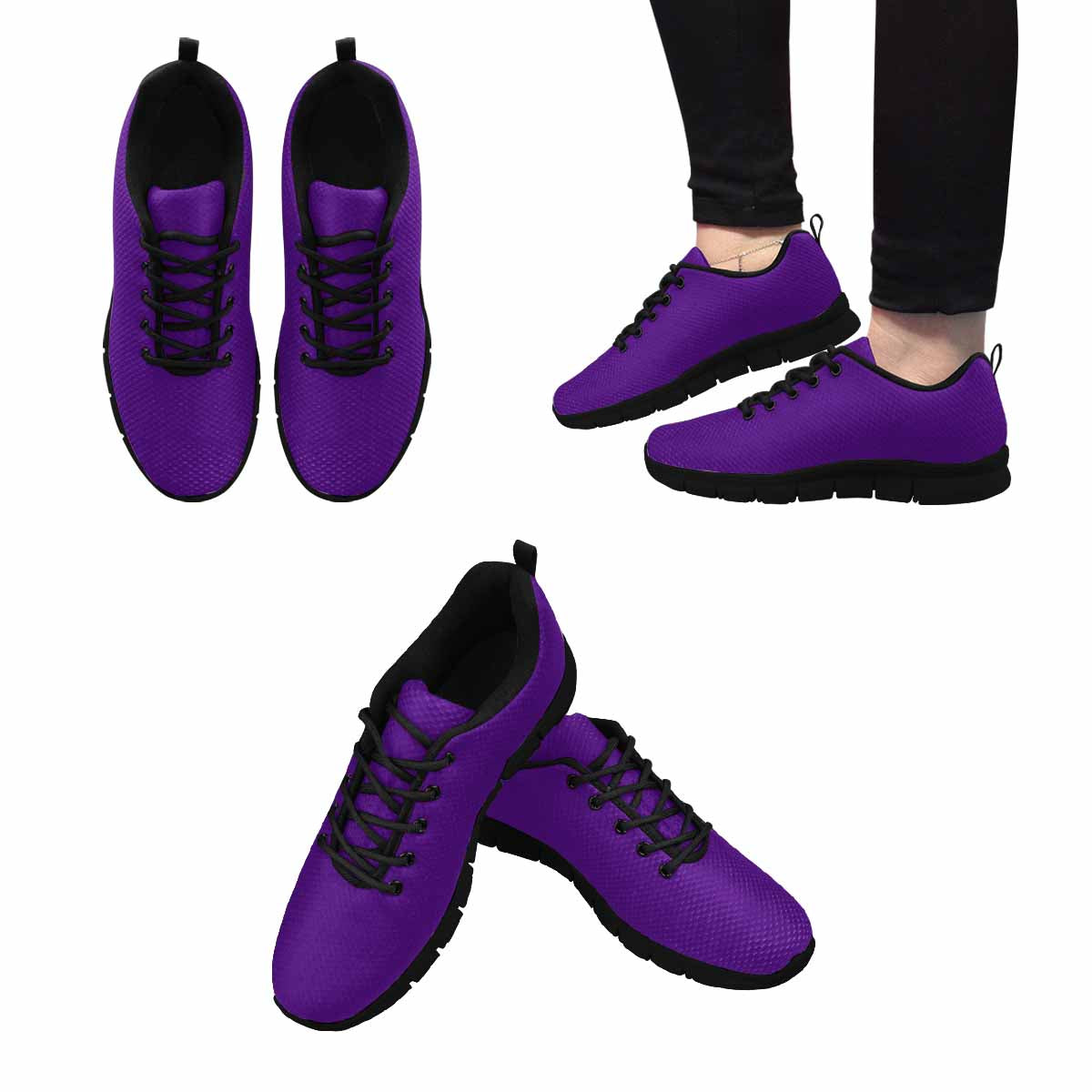 Indigo Purple Sneakers for Men, featuring a canvas mesh design and durable outsole, perfect for athletic activities.