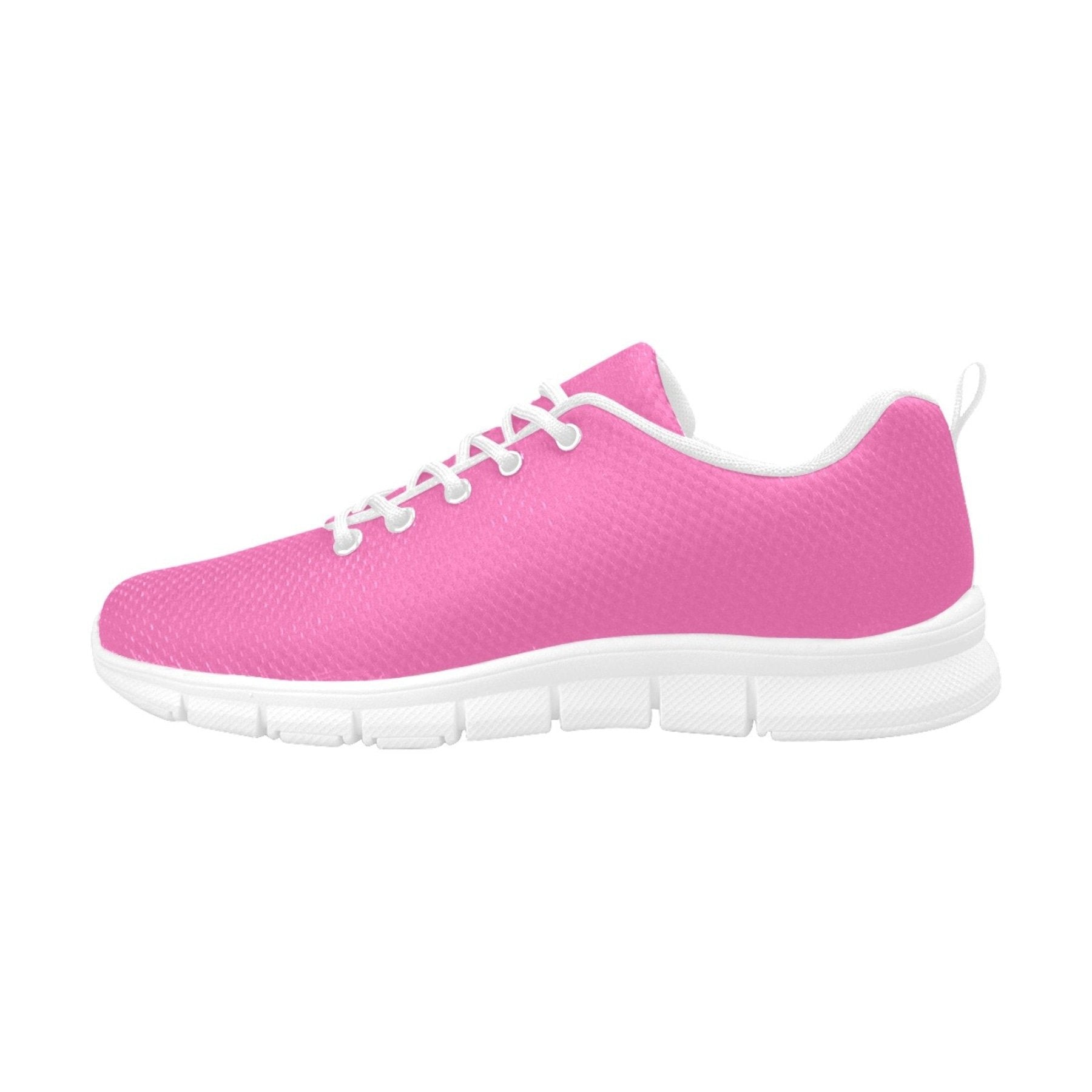 Hot pink sneakers for women designed for running and fitness, featuring breathable mesh and non-slip sole.