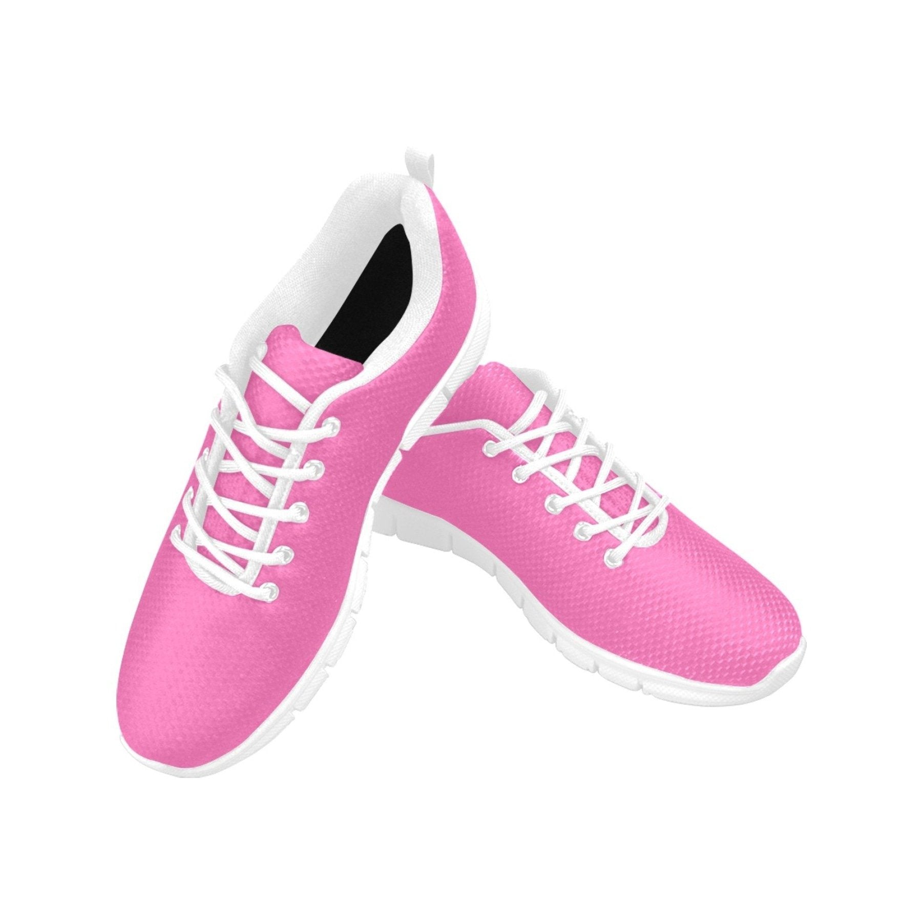 Hot pink sneakers for women designed for running and fitness, featuring breathable mesh and non-slip sole.