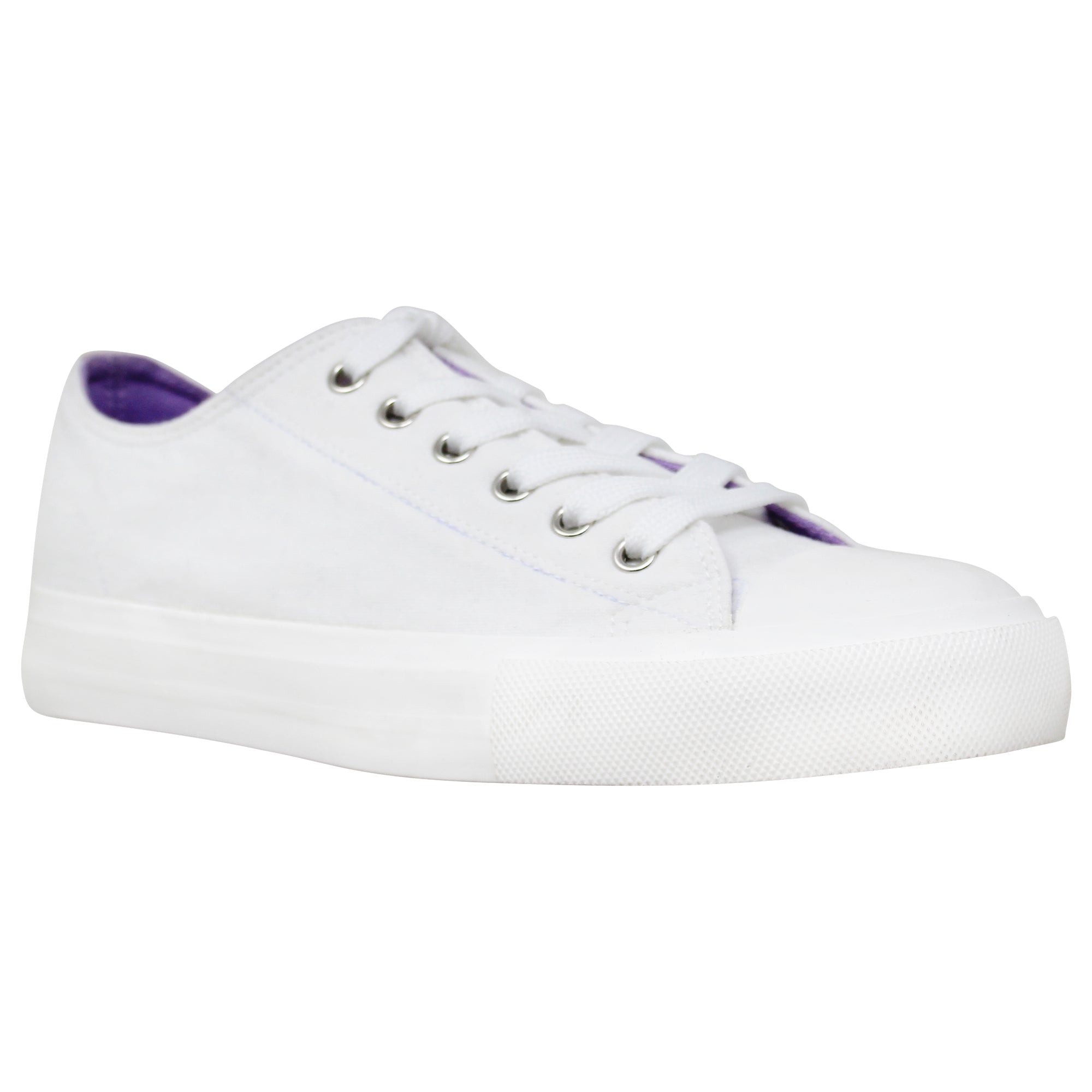 SOBEYO Women's Canvas Sneakers in lilac with lace-up closure and memory foam cushioning, showcasing a stylish low-top design.