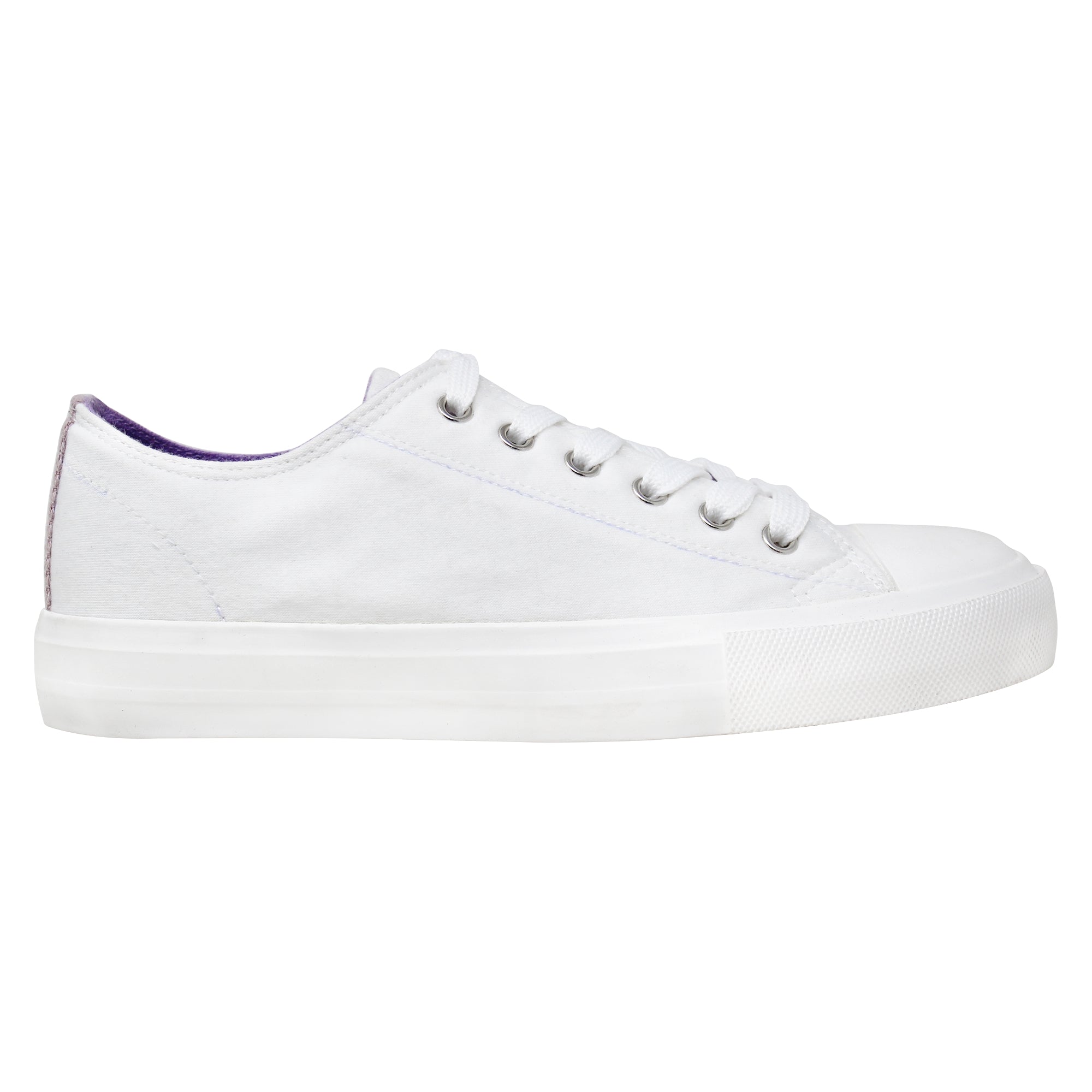 SOBEYO Women's Canvas Sneakers in lilac with lace-up closure and memory foam cushioning, showcasing a stylish low-top design.