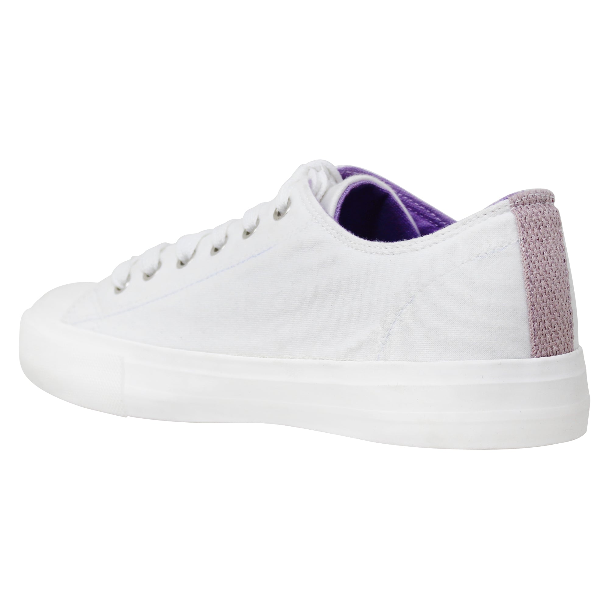 SOBEYO Women's Canvas Sneakers in lilac with lace-up closure and memory foam cushioning, showcasing a stylish low-top design.