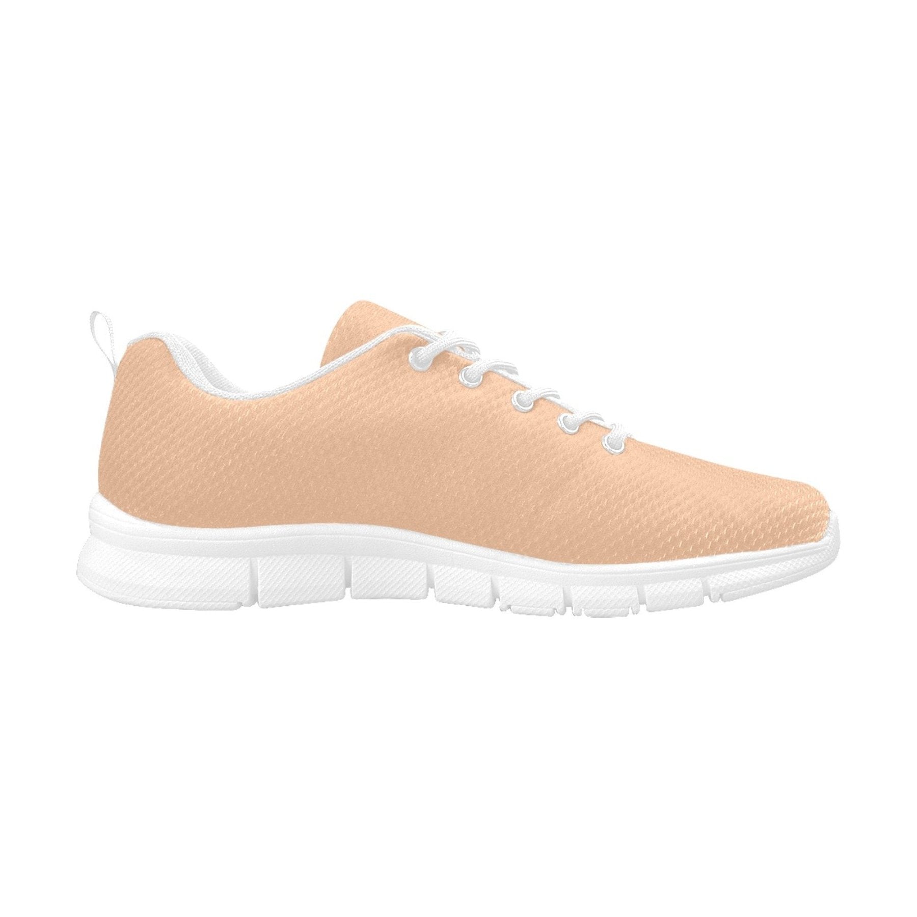 A pair of stylish Womens Sneakers in deep peach pink, featuring breathable mesh and a non-slip sole, perfect for running and casual wear.