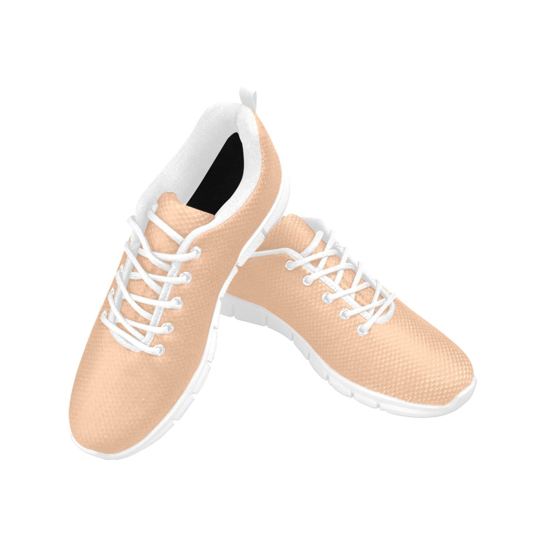 A pair of stylish Womens Sneakers in deep peach pink, featuring breathable mesh and a non-slip sole, perfect for running and casual wear.